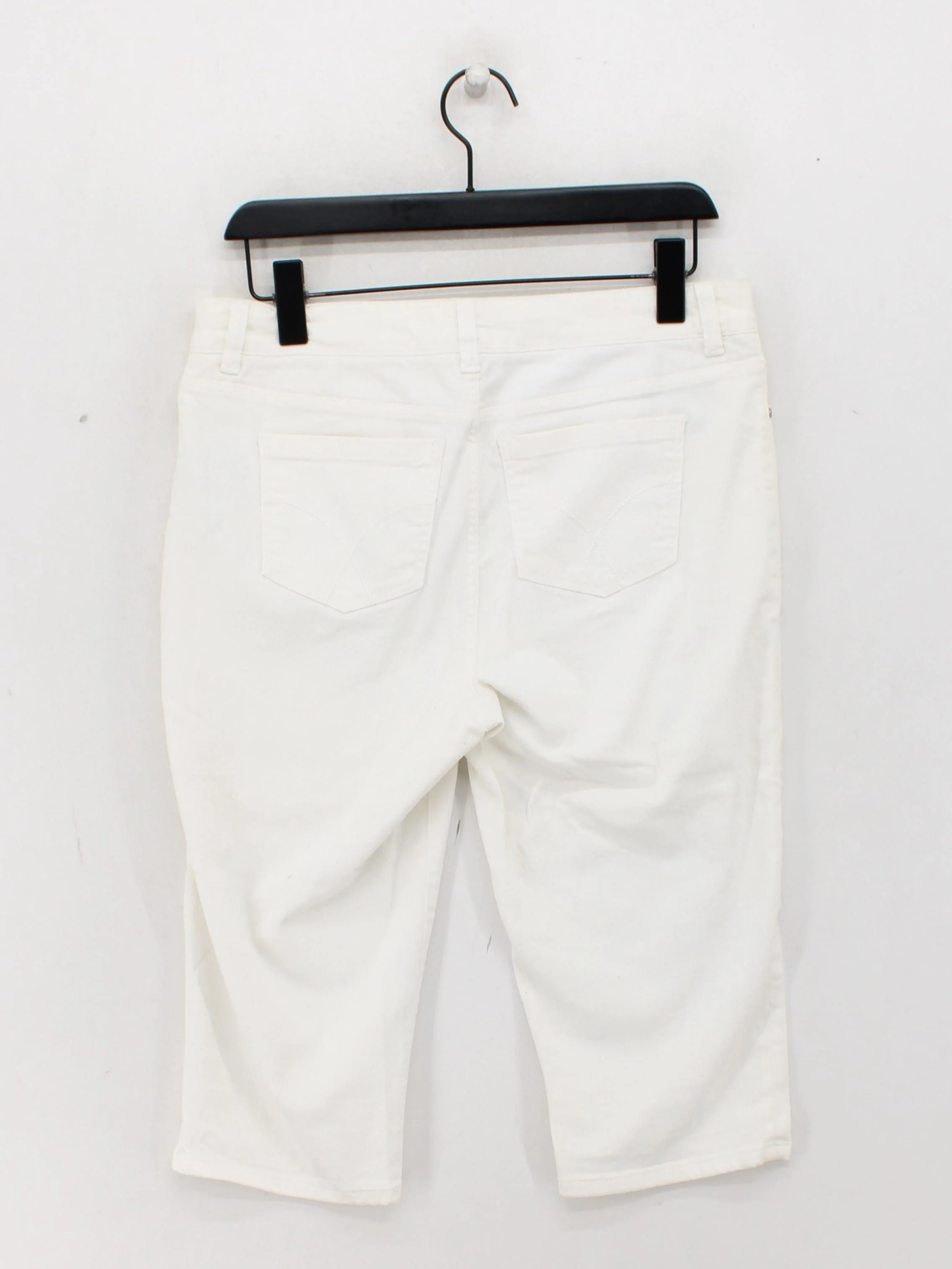 Crew Clothing Women's Shorts UK 14 White Cotton with Elastane Cut-Off - Image 2