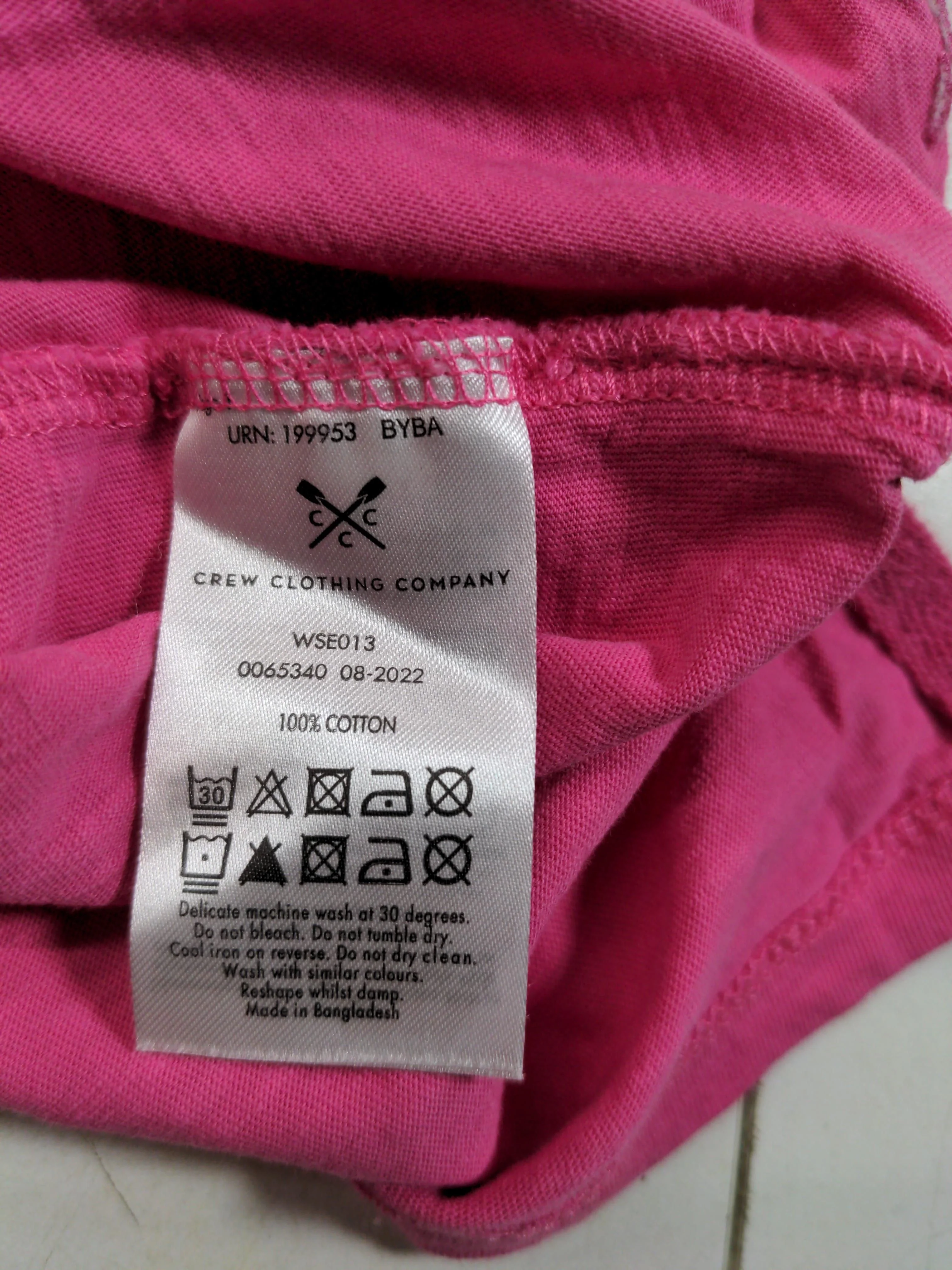 Crew Clothing Women's T-Shirt UK 12 Pink 100% Cotton Basic - Image 7