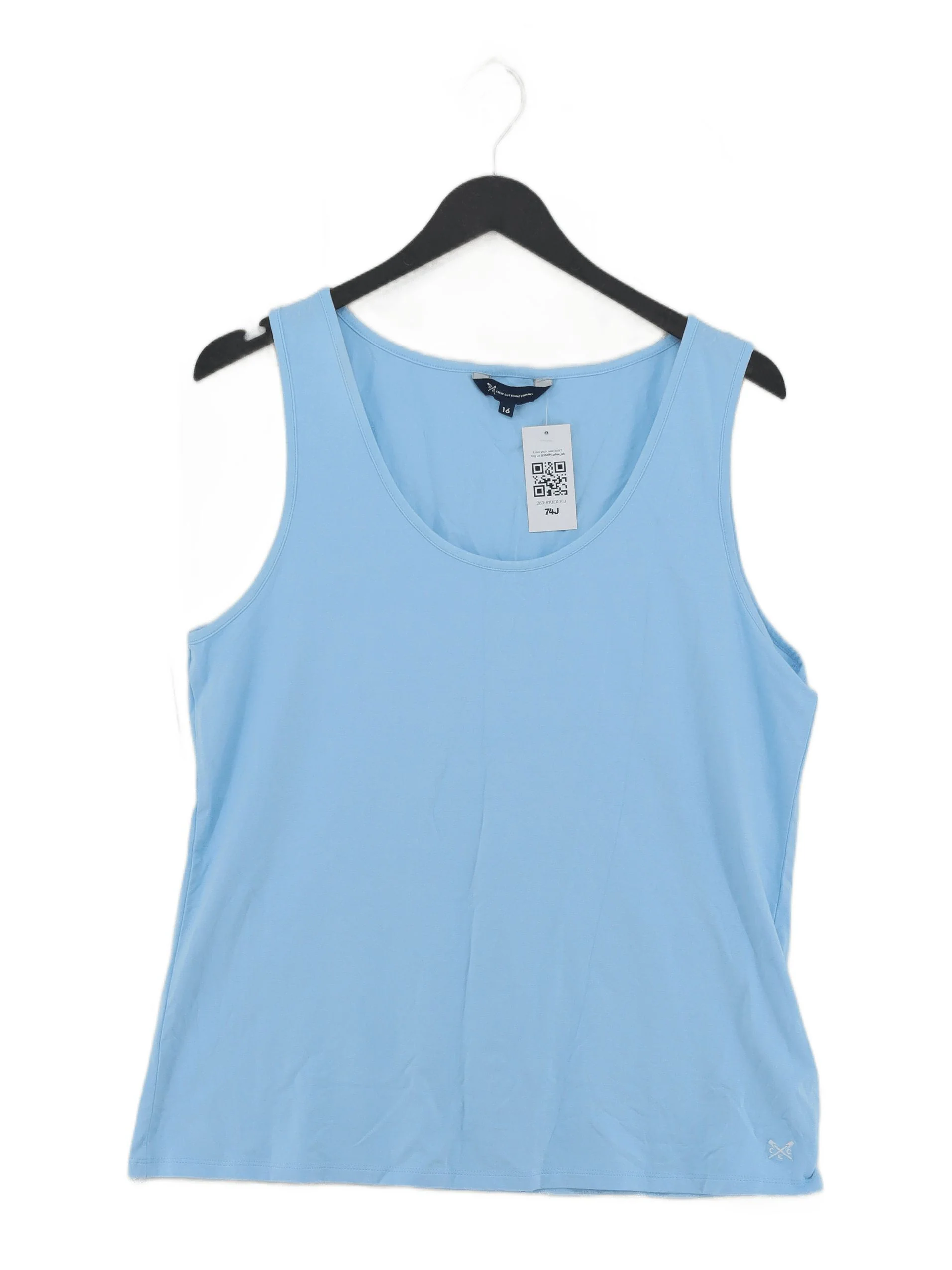 Crew Clothing Women's T-Shirt UK 16 Blue Cotton