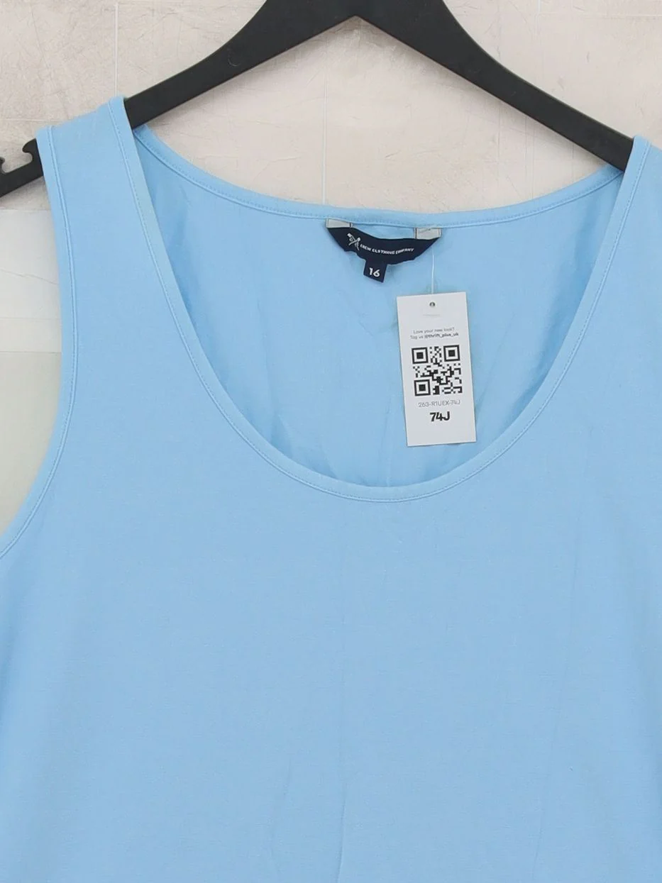 Crew Clothing Women's T-Shirt UK 16 Blue Cotton - Image 3