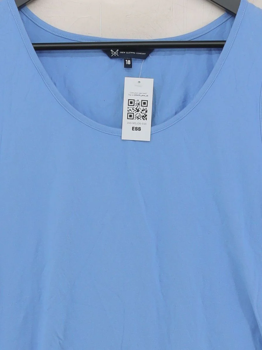 Crew Clothing Women's T-Shirt UK 18 Blue Cotton - Image 3