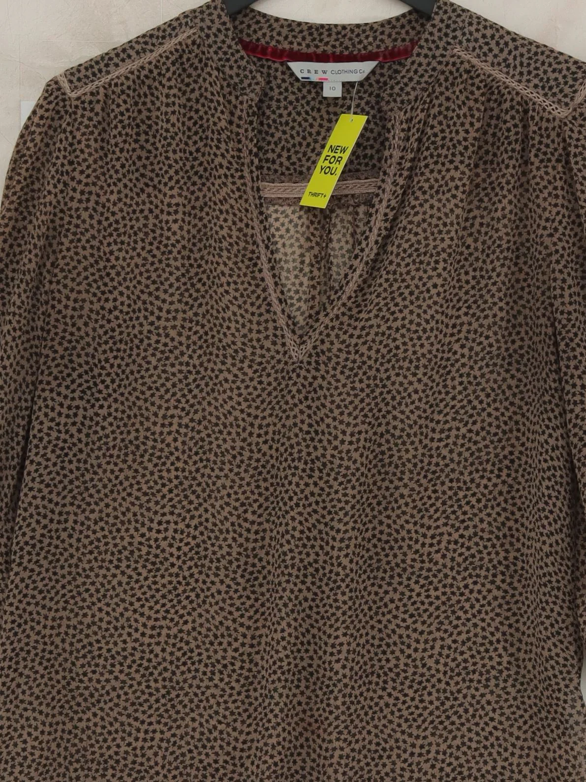 Crew Clothing Women's Top UK 10 Brown 100% Polyester Basic - Image 3