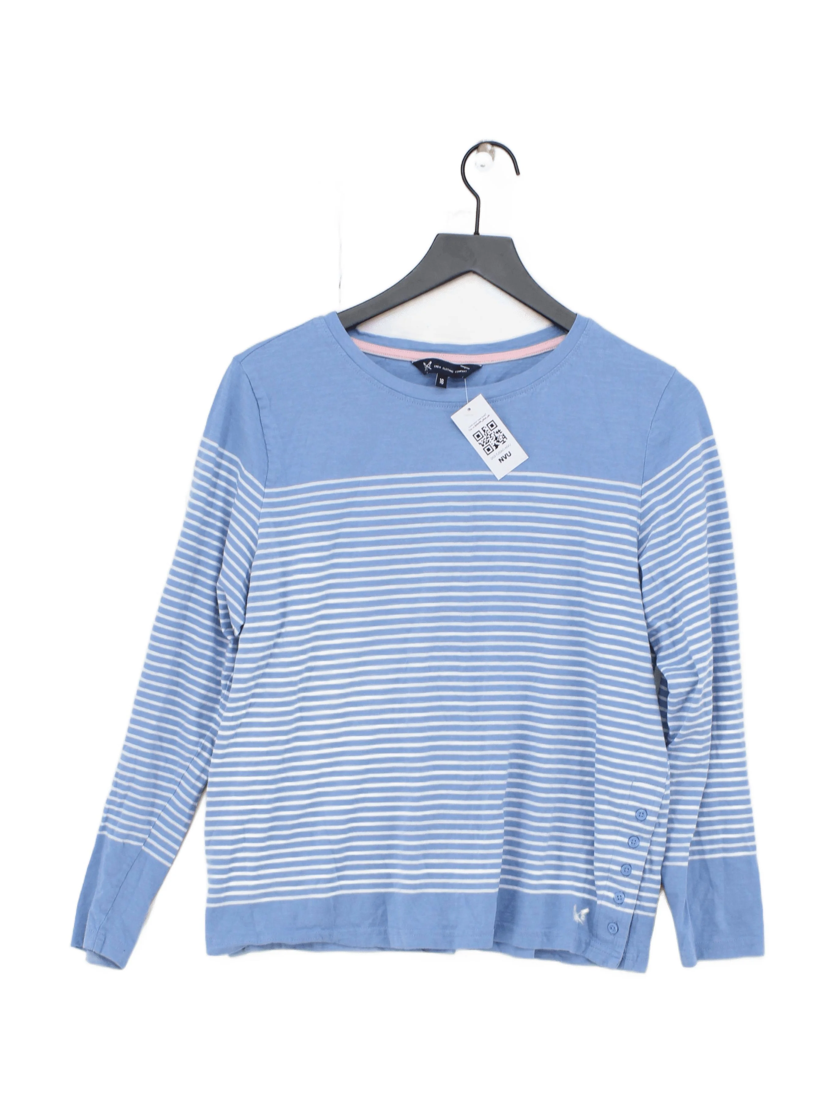 Crew Clothing Women's Top UK 16 Blue 100% Cotton Basic
