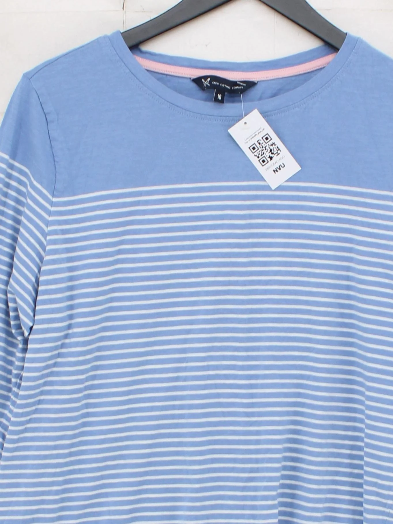 Crew Clothing Women's Top UK 16 Blue 100% Cotton Basic - Image 3