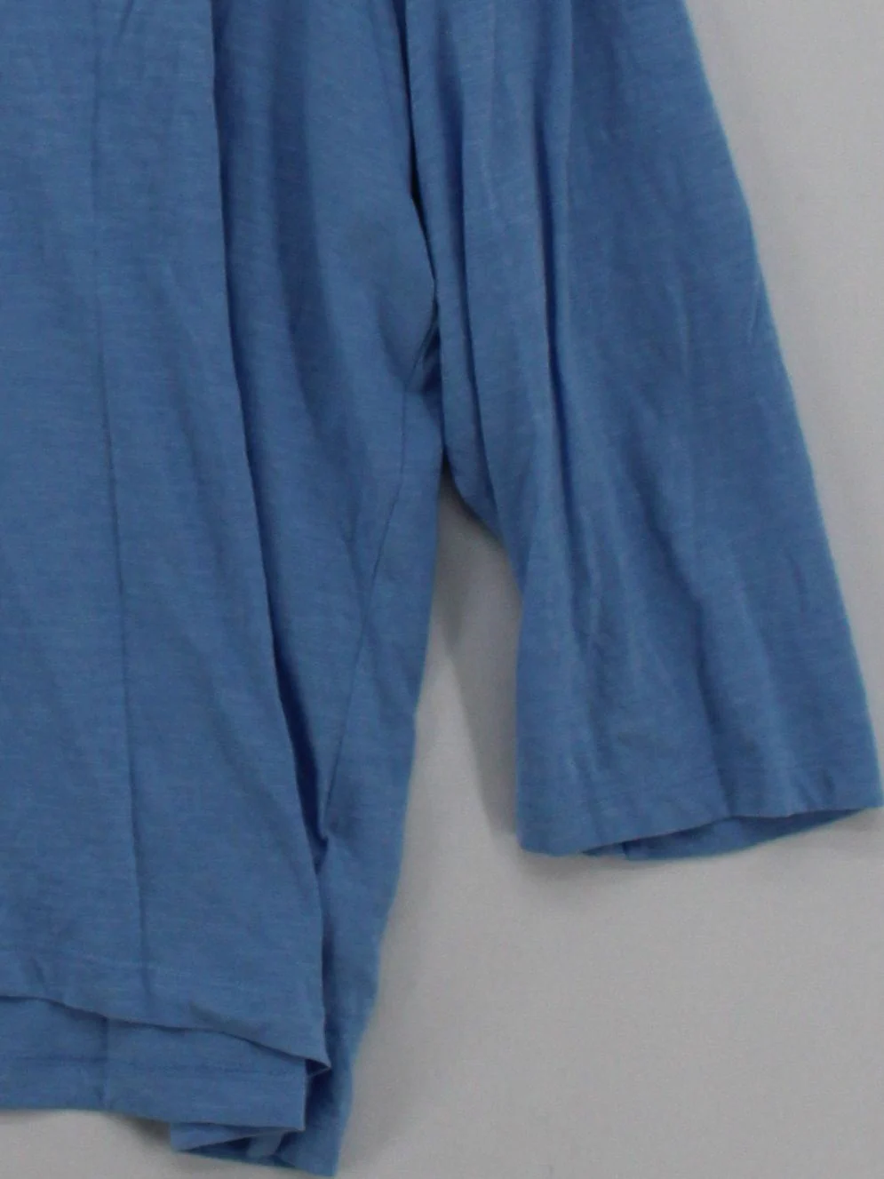 Crew Clothing Women's Top UK 18 Blue 100% Cotton 3/4 Sleeve Round Neck Basic - Image 4