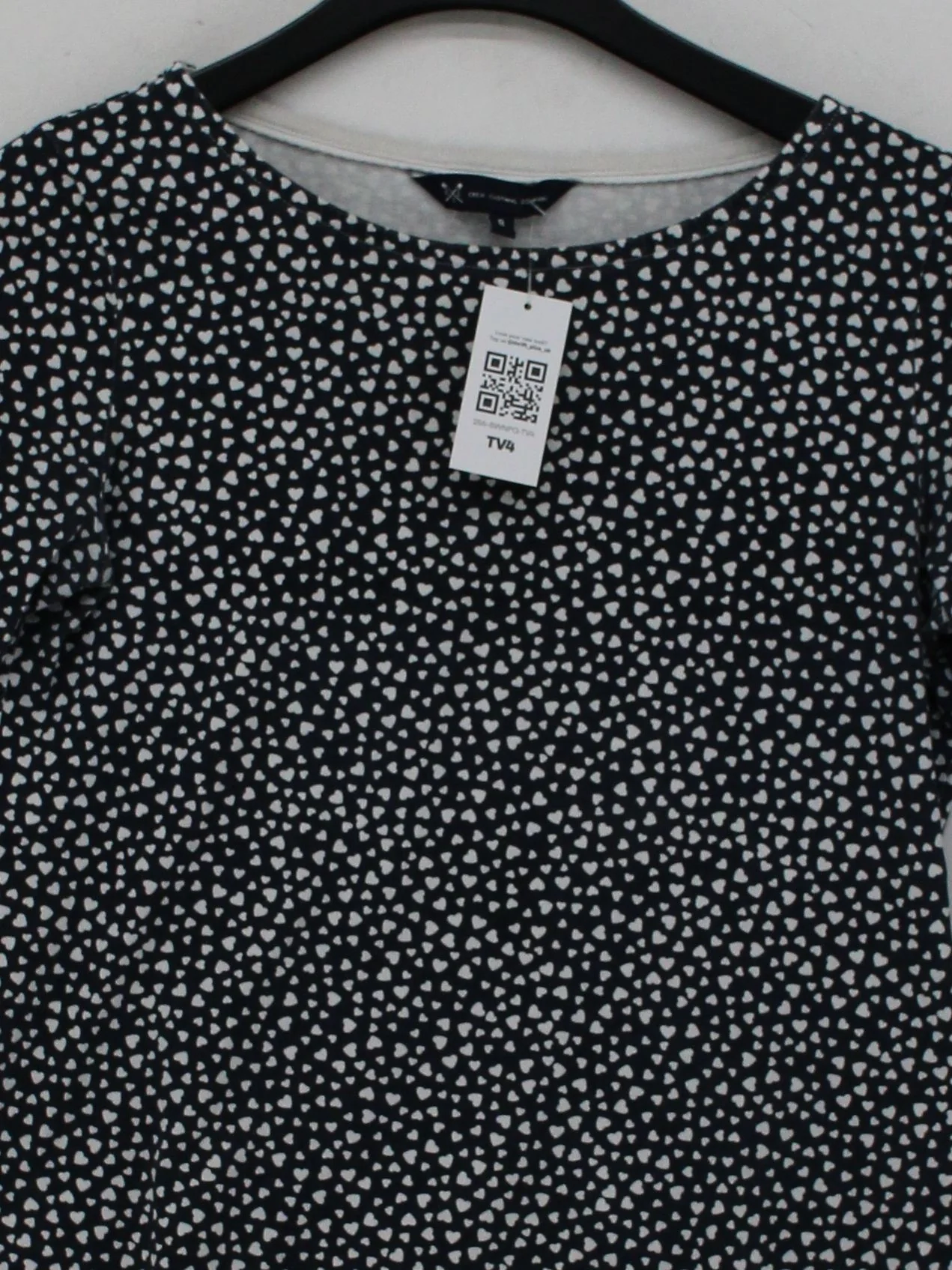 Crew Clothing Women's Top UK 8 Multi 100% Cotton 3/4 Sleeve Crew Neck Basic - Image 3