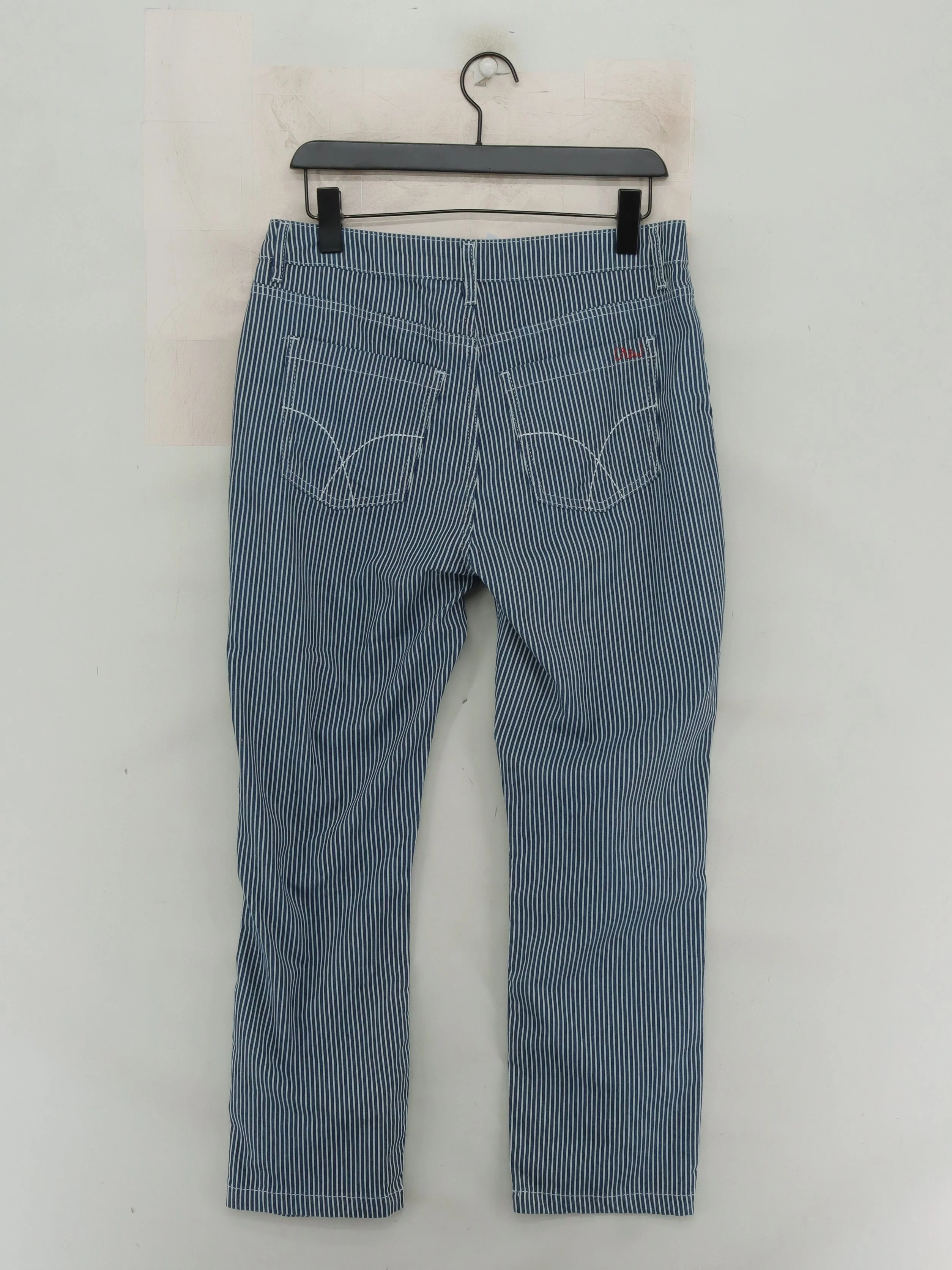 Crew Clothing Women's Trousers UK 14 Blue Cotton with Polyester, Elastane Chino - Image 2