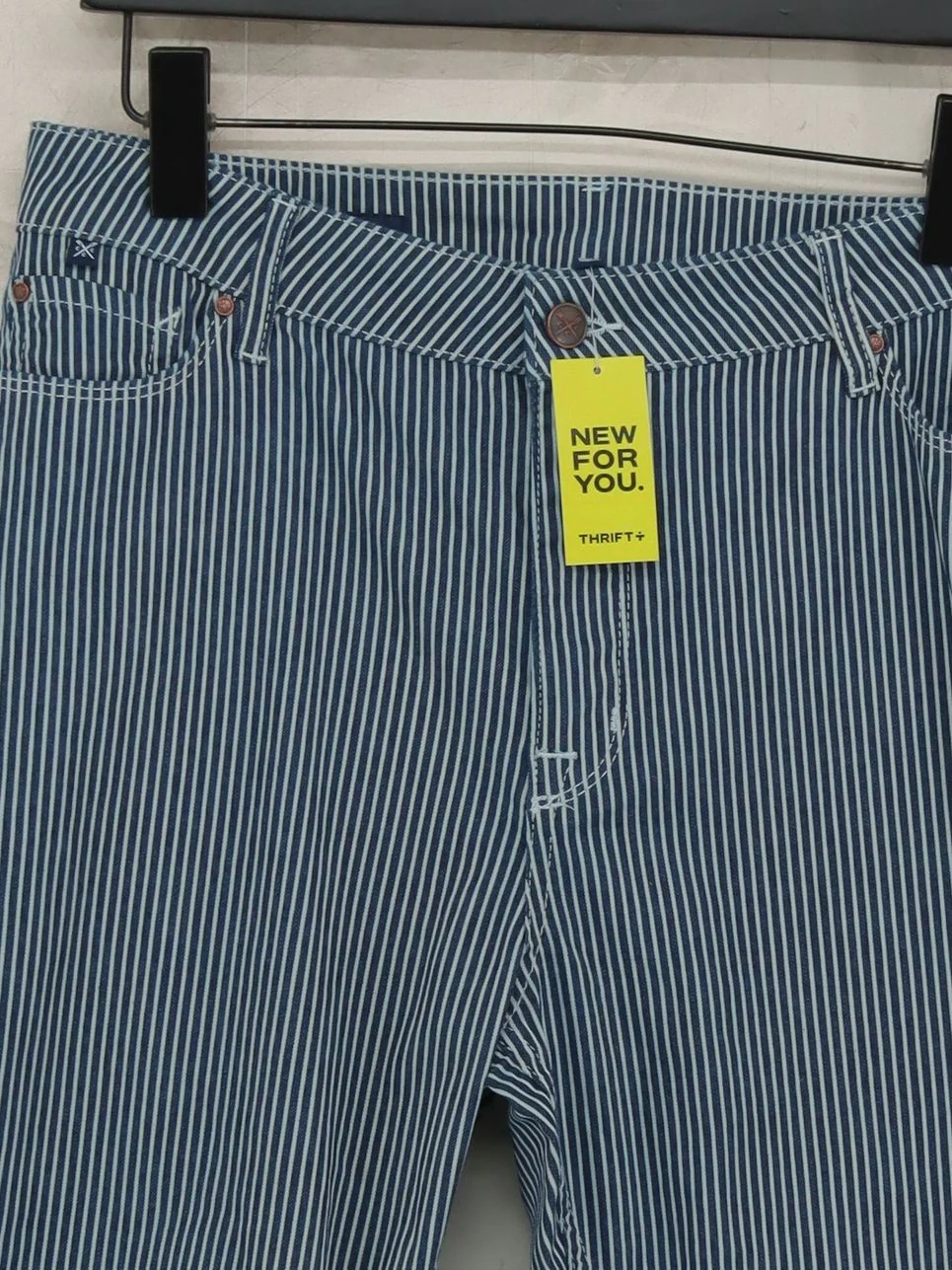 Crew Clothing Women's Trousers UK 14 Blue Cotton with Polyester, Elastane Chino - Image 3