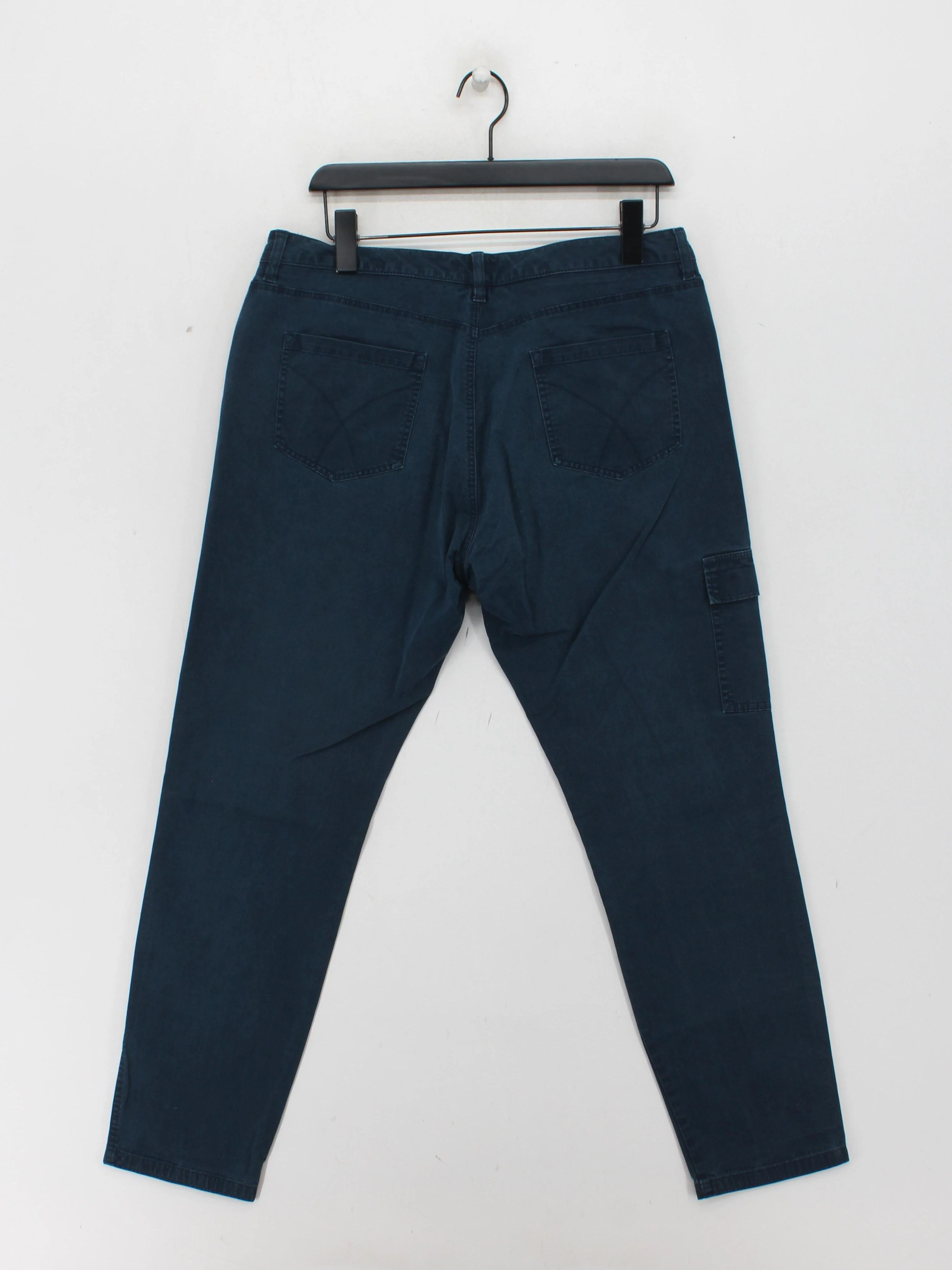 Crew Clothing Women's Trousers UK 16 Blue Cotton with Elastane Straight Cargo - Image 2