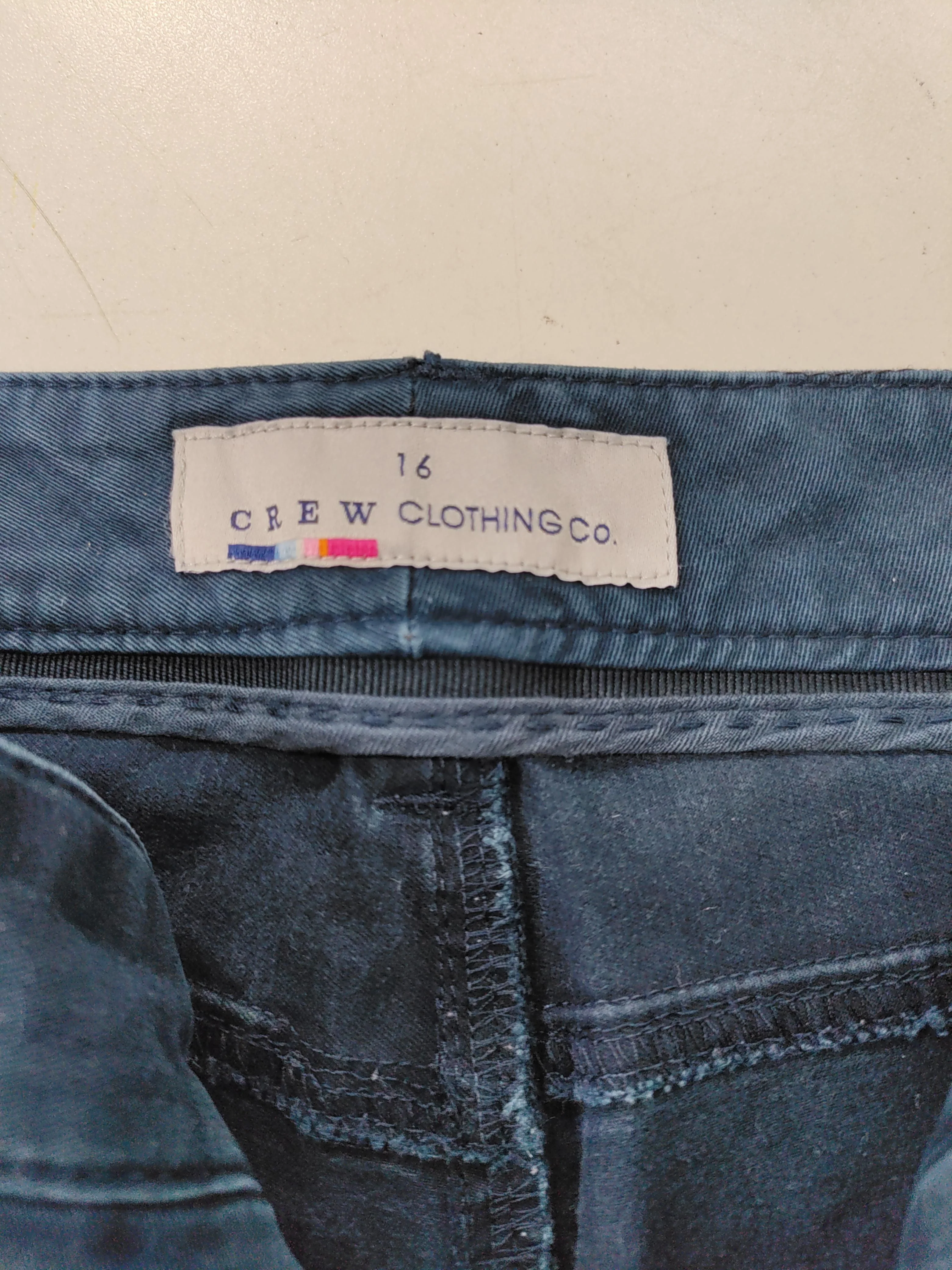 Crew Clothing Women's Trousers UK 16 Blue Cotton with Elastane Straight Cargo - Image 6