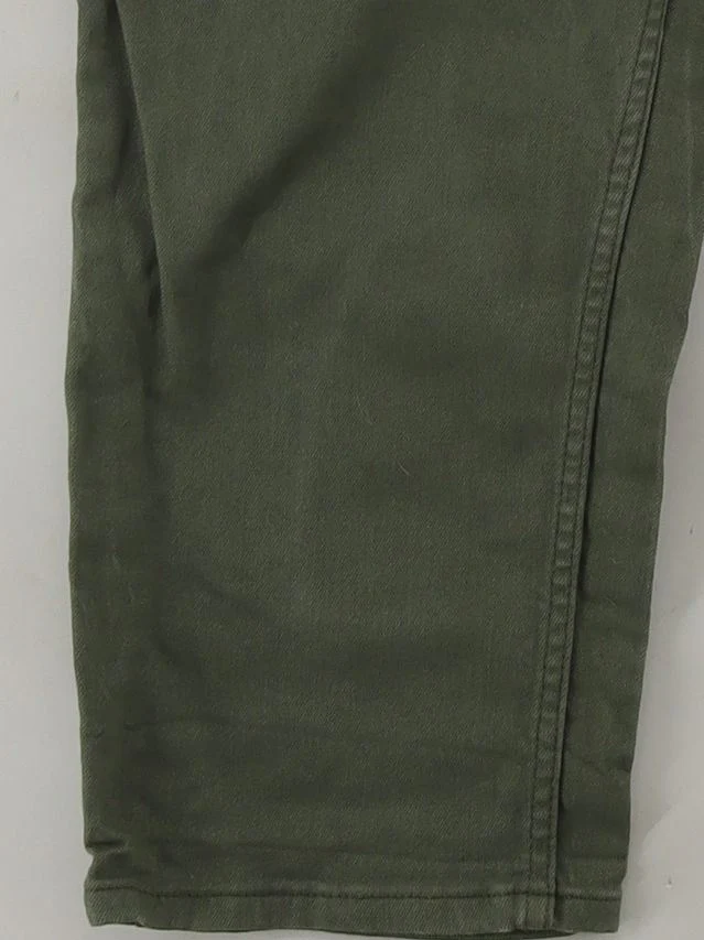 Crew Clothing Women's Trousers UK 16 Green Cotton with Elastane Straight Cropped - Image 4