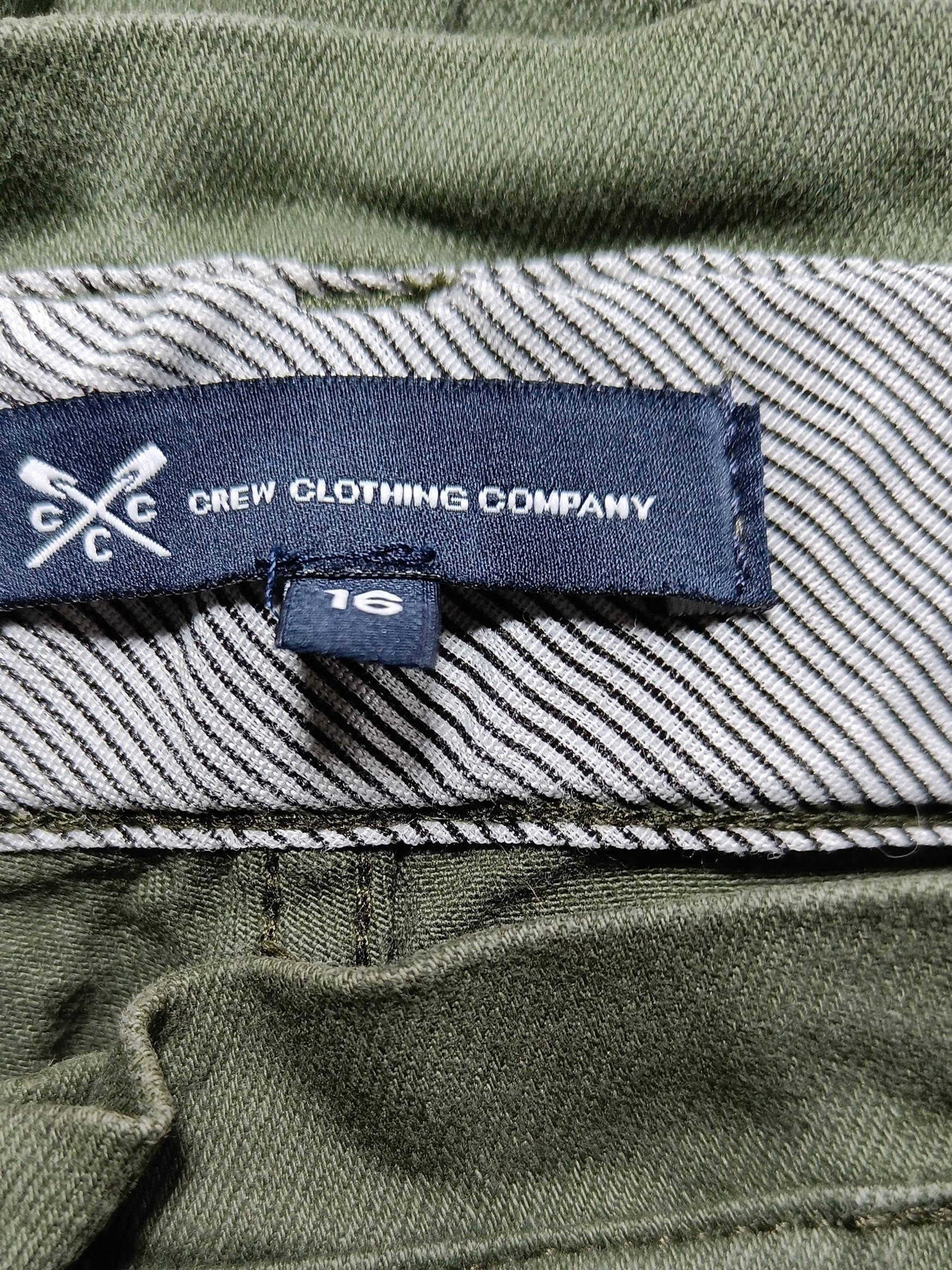 Crew Clothing Women's Trousers UK 16 Green Cotton with Elastane Straight Cropped - Image 5