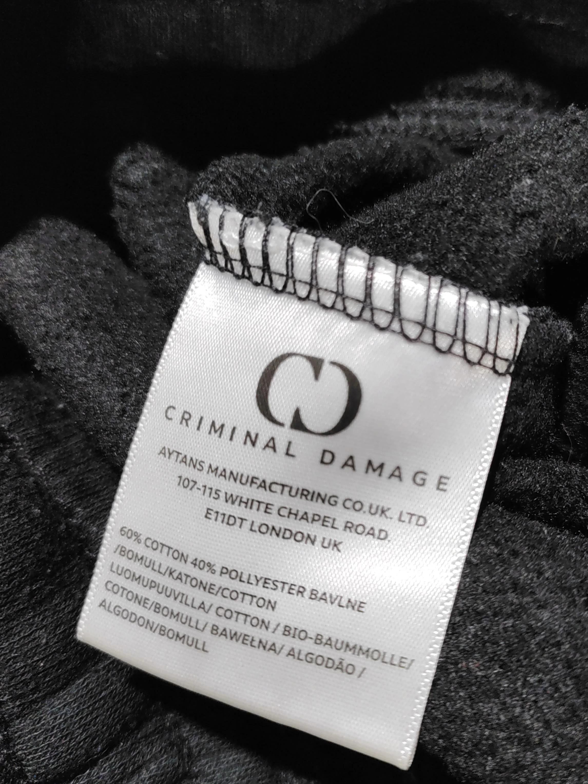 Criminal Damage Men's Sports Bottoms XS Black Cotton with Polyester Sweatpants - Image 6