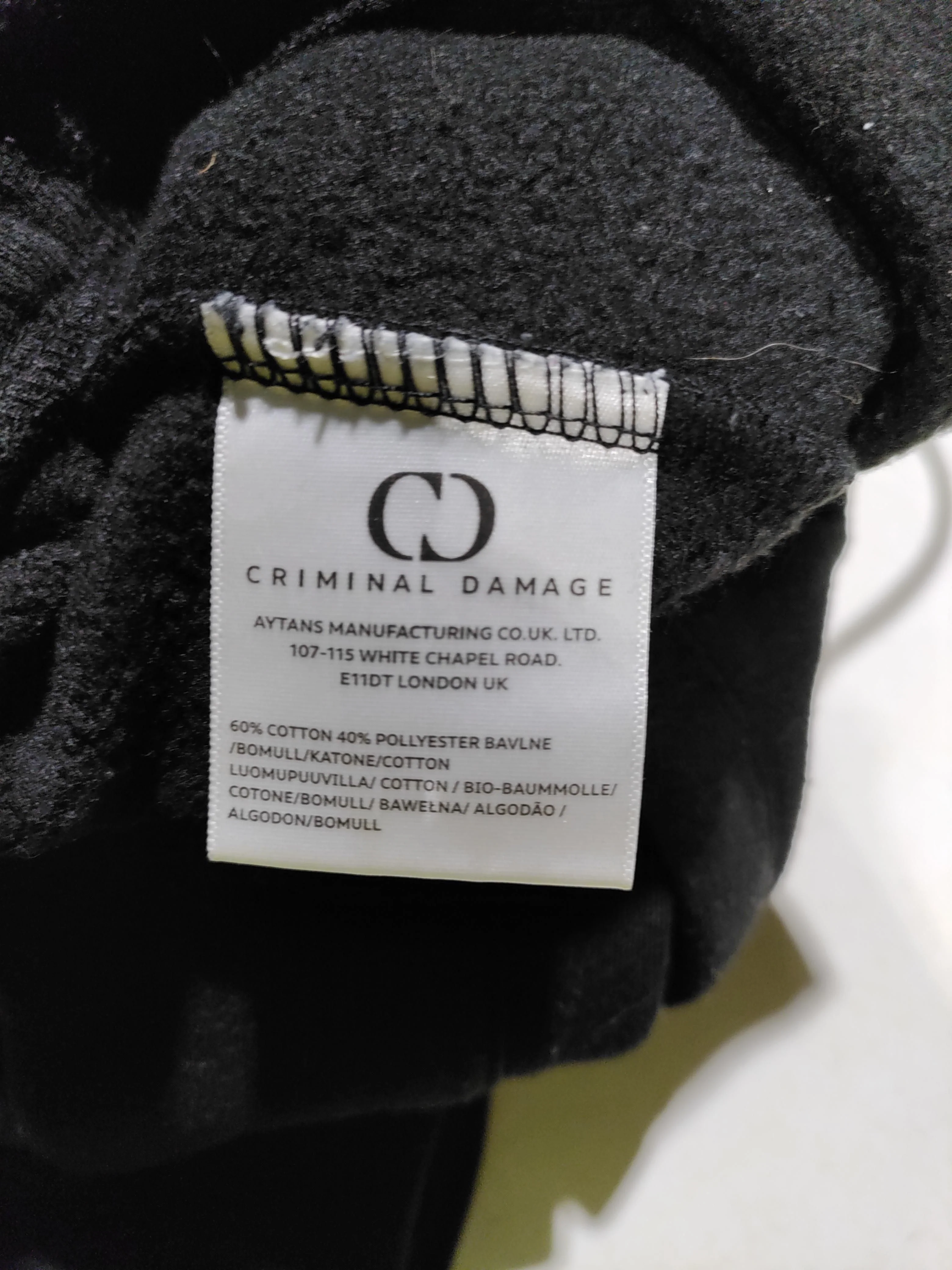 Criminal Damage Men's Sports Bottoms XS Black Cotton with Polyester Sweatpants - Image 7
