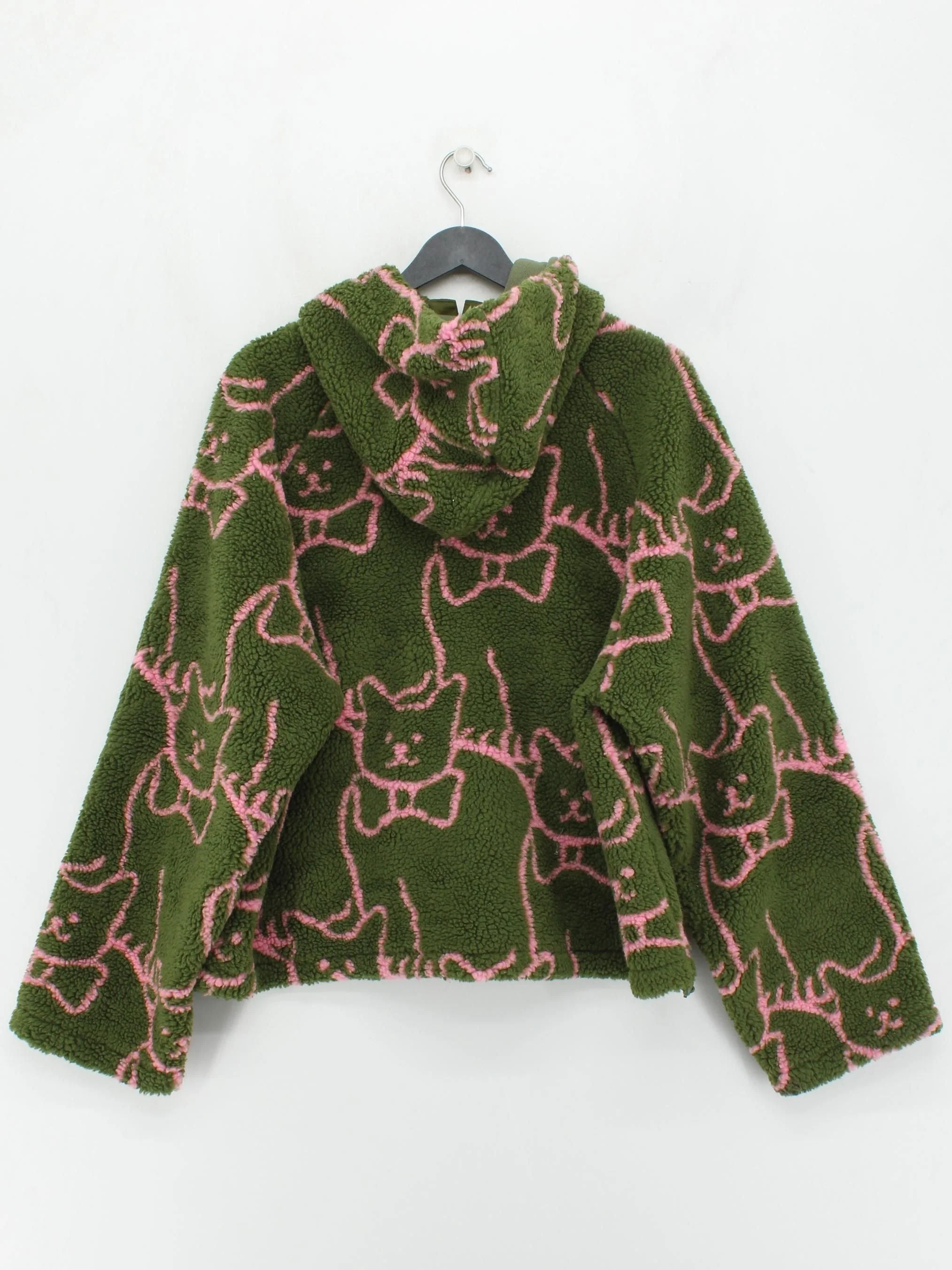 Criminal Damage Women's Hoodie M Green Animal Print 100% Polyester Pullover - Image 2