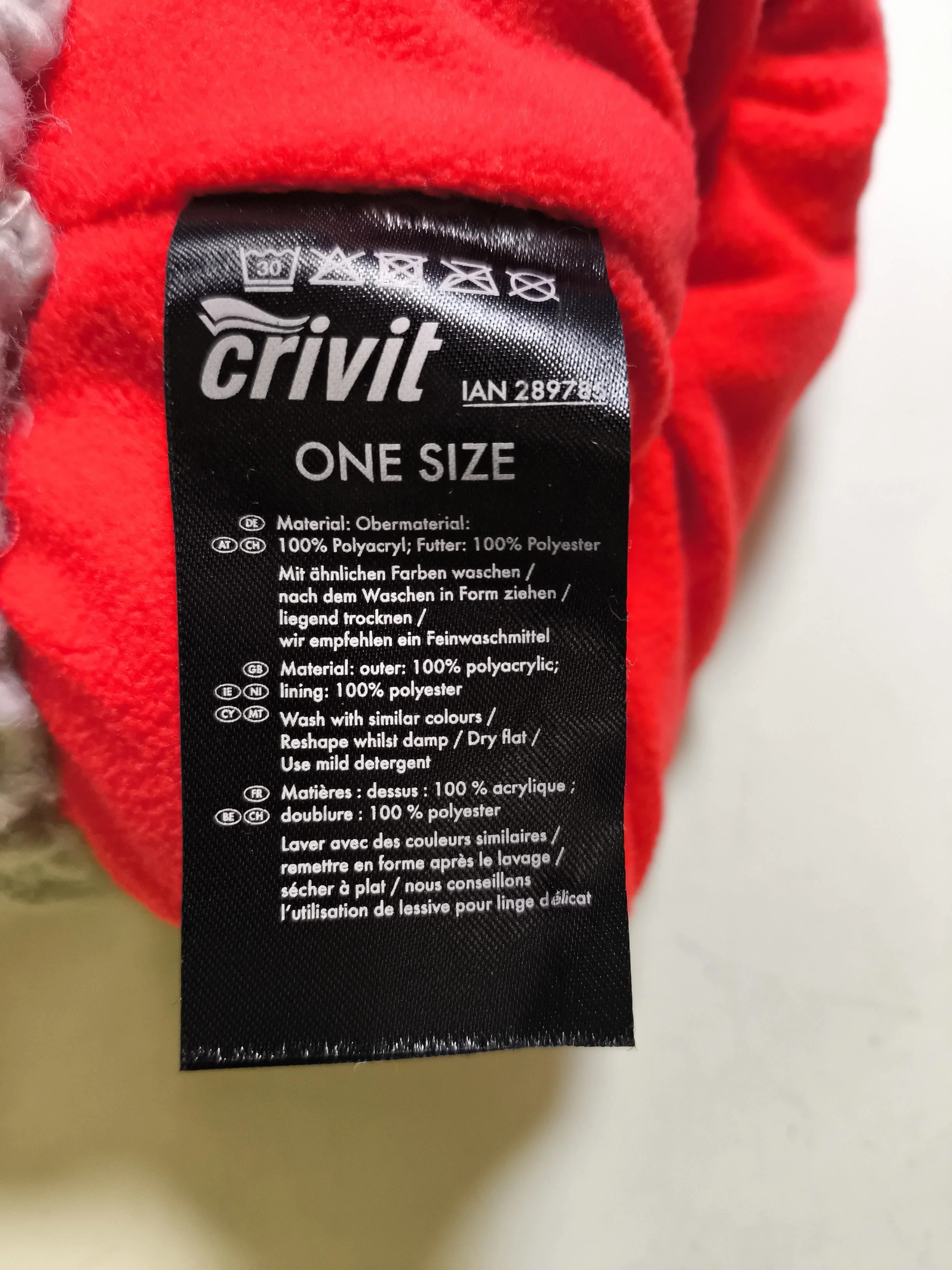 Crivit Men's Hat Multi Geometric Acrylic with Polyester Beanie - Image 6