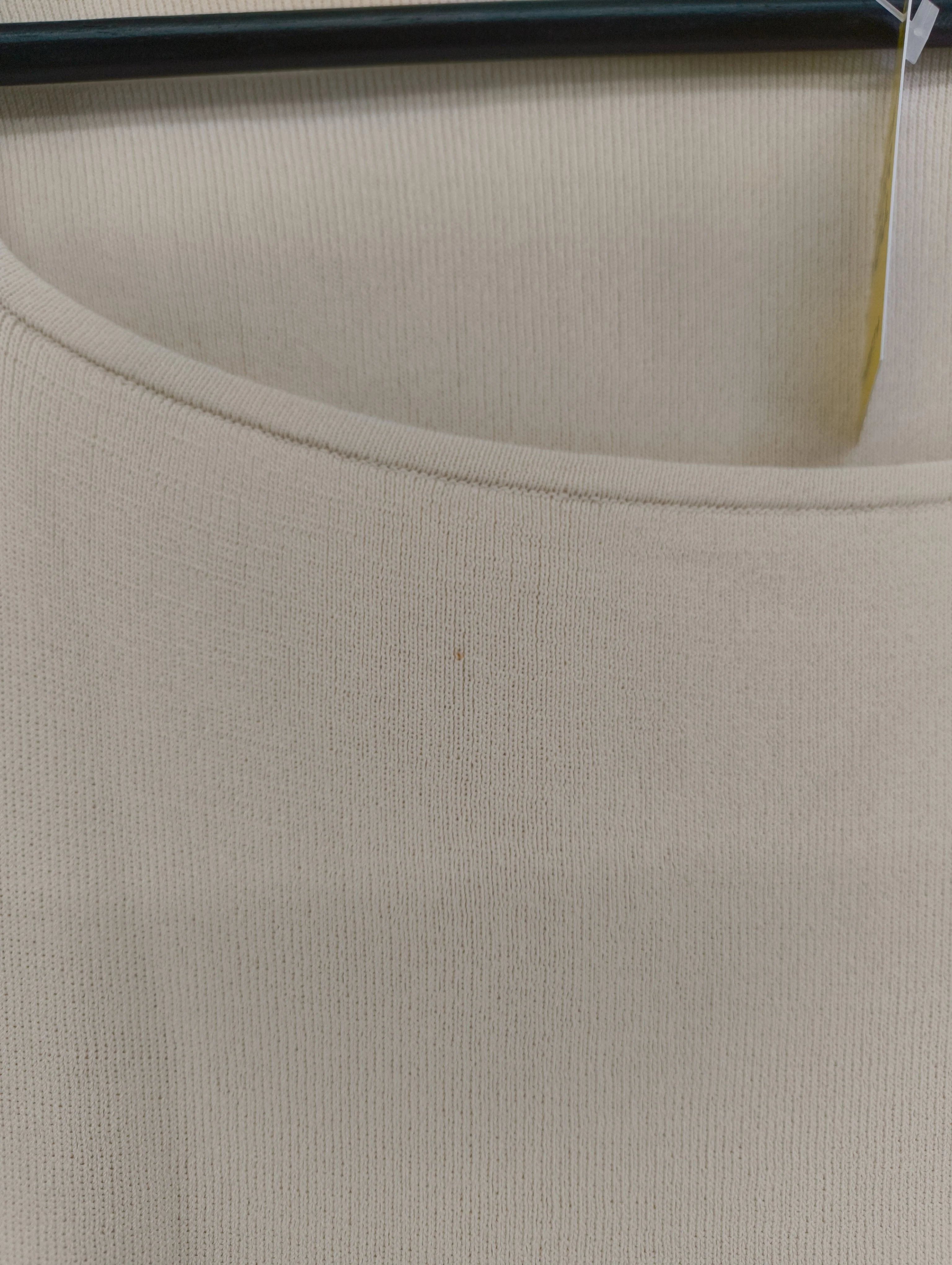 Cue Women's Top S Cream Viscose with Nylon 3/4 Sleeve Square Neck Basic - Image 5