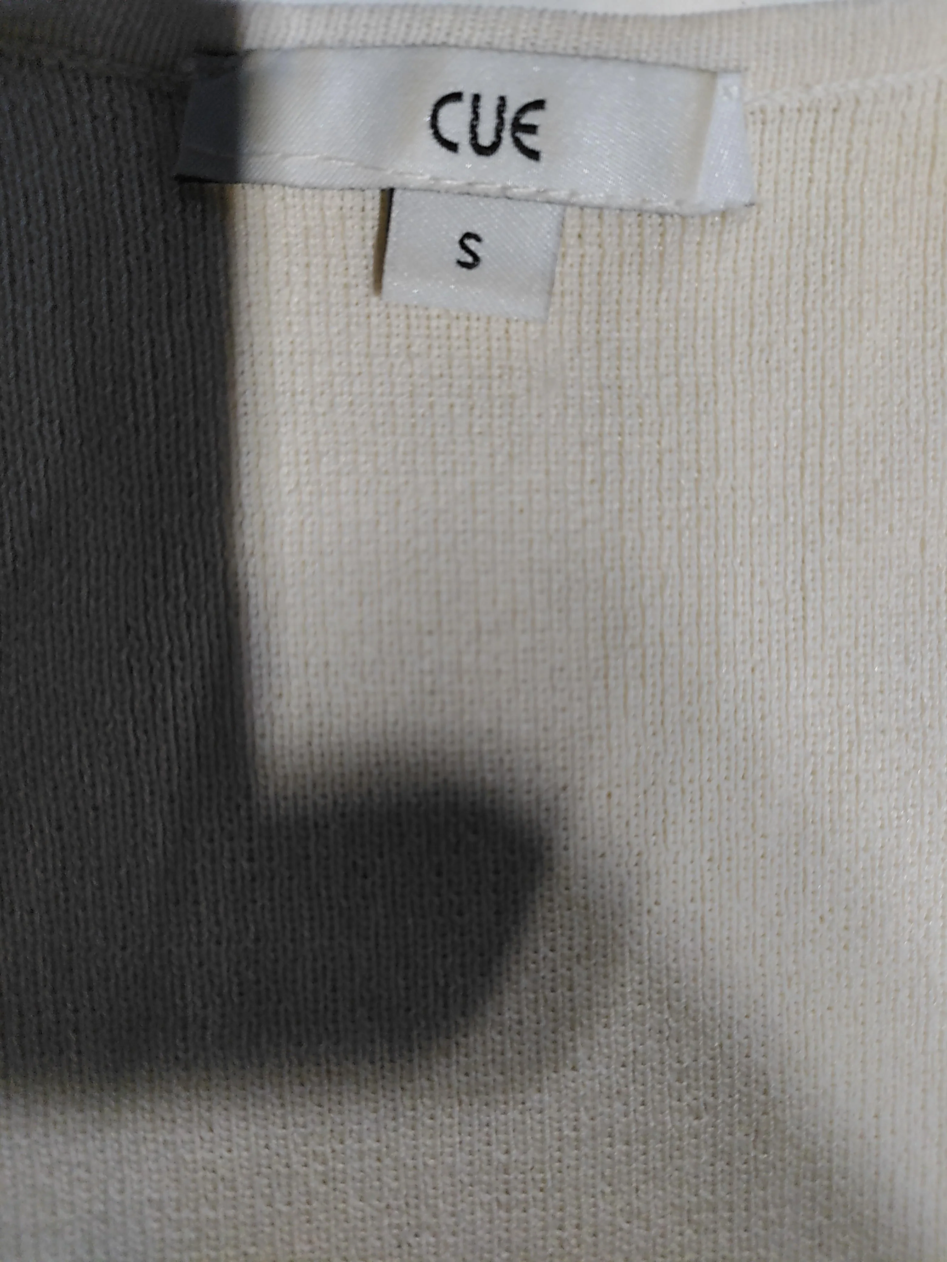 Cue Women's Top S Cream Viscose with Nylon 3/4 Sleeve Square Neck Basic - Image 6