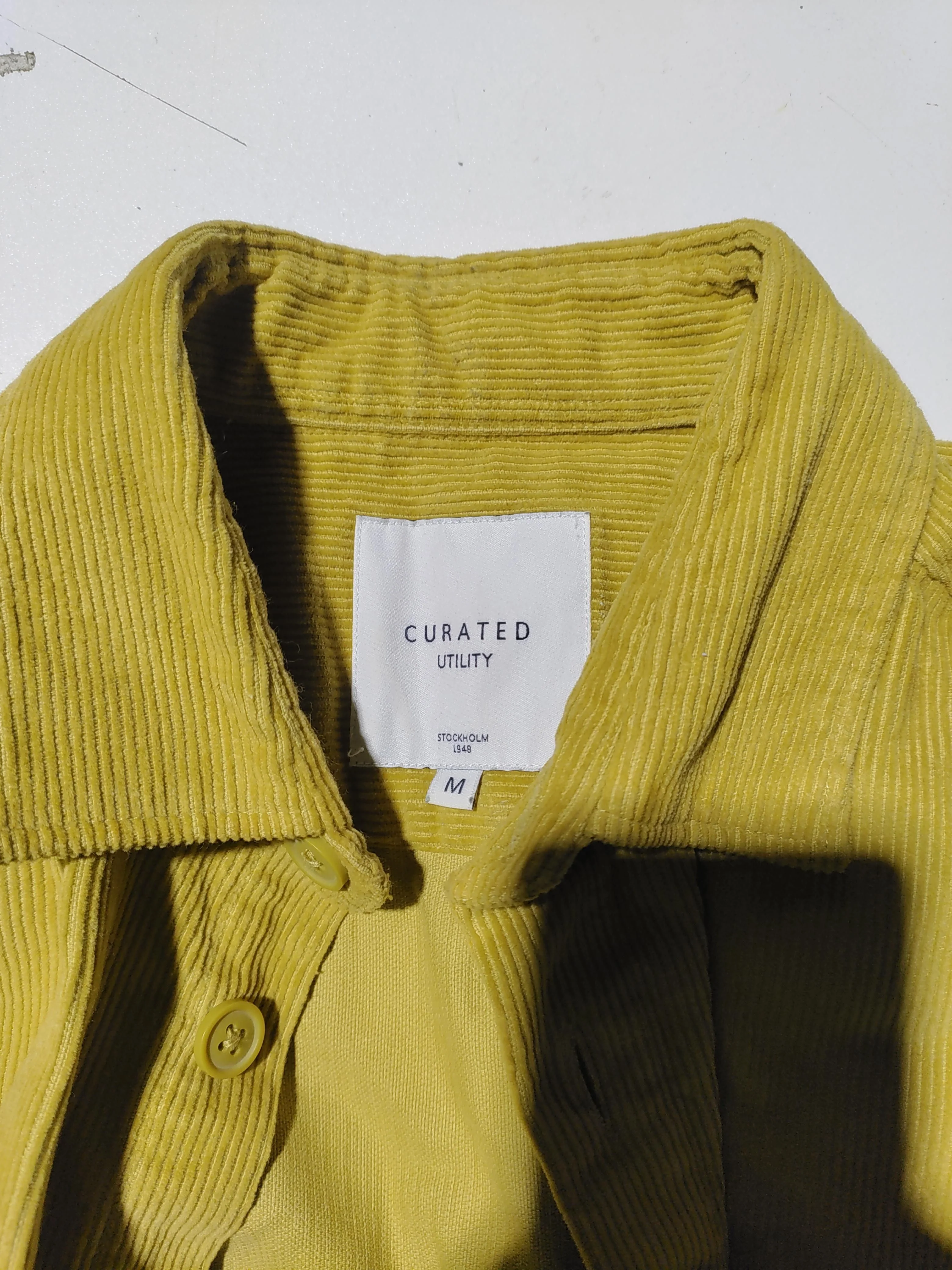 CURATED Men's Shirt M Yellow 100% Cotton Basic - Image 5