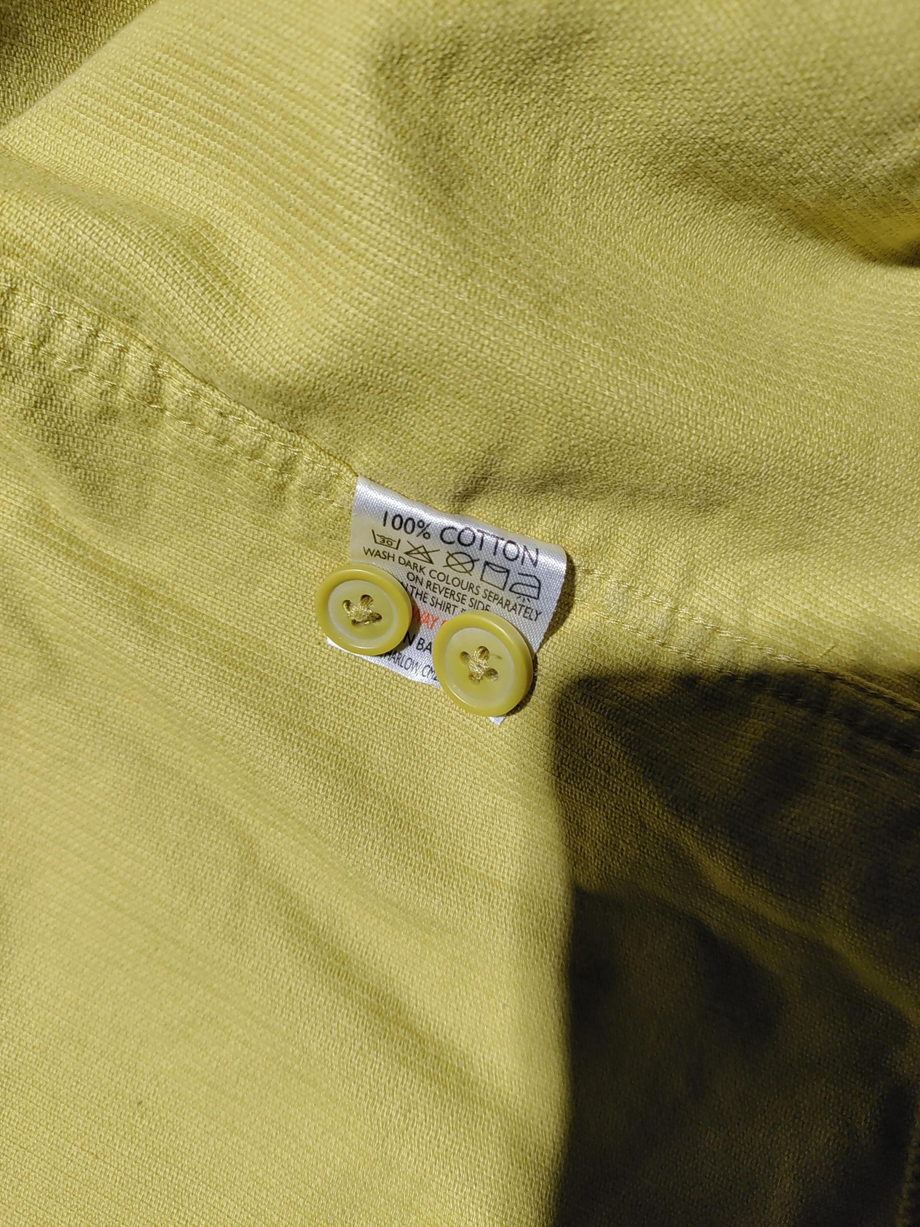 CURATED Men's Shirt M Yellow 100% Cotton Basic - Image 6