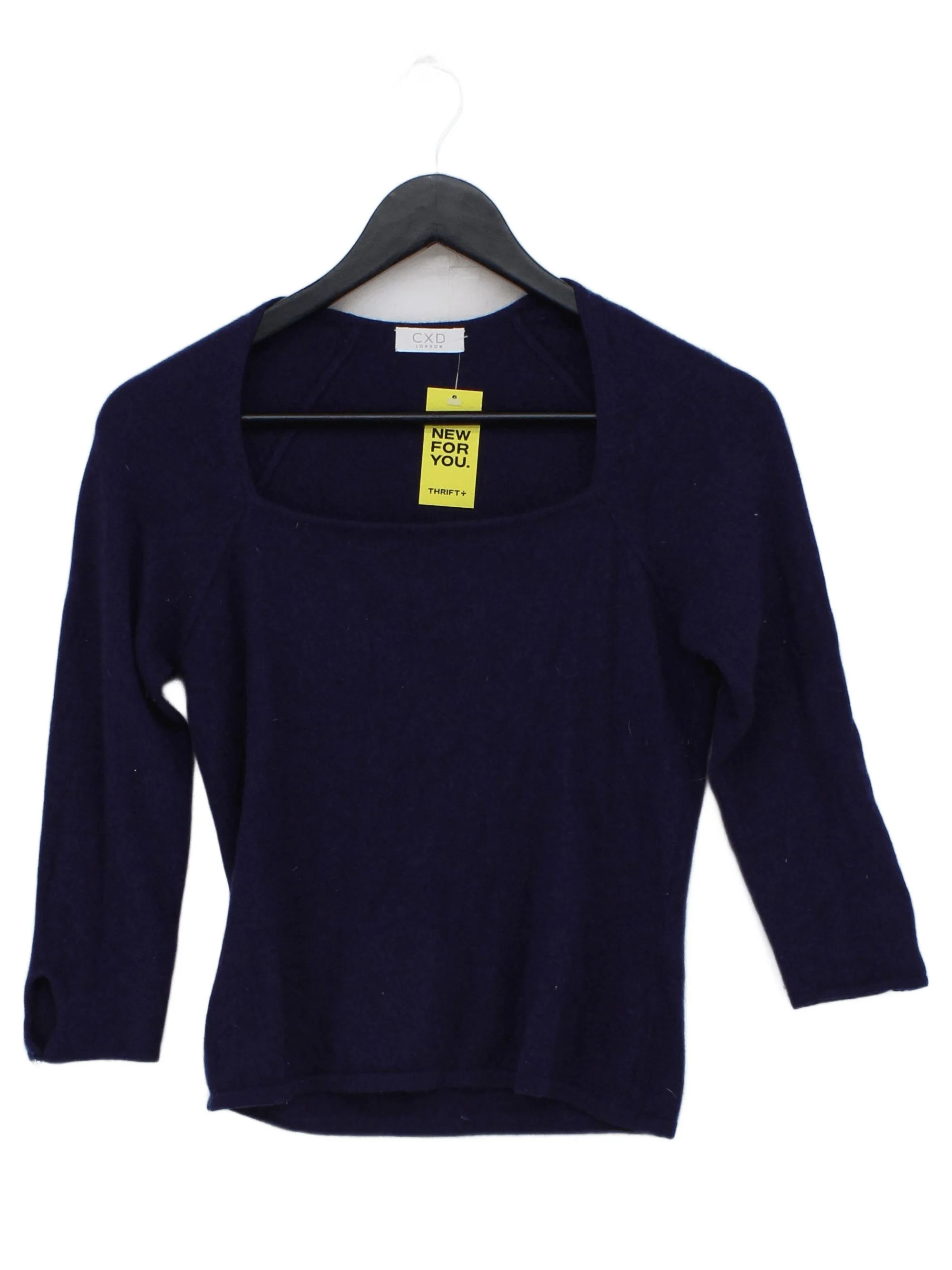 Cxd London Women's Jumper S Blue 100% Other Square Neck Pullover