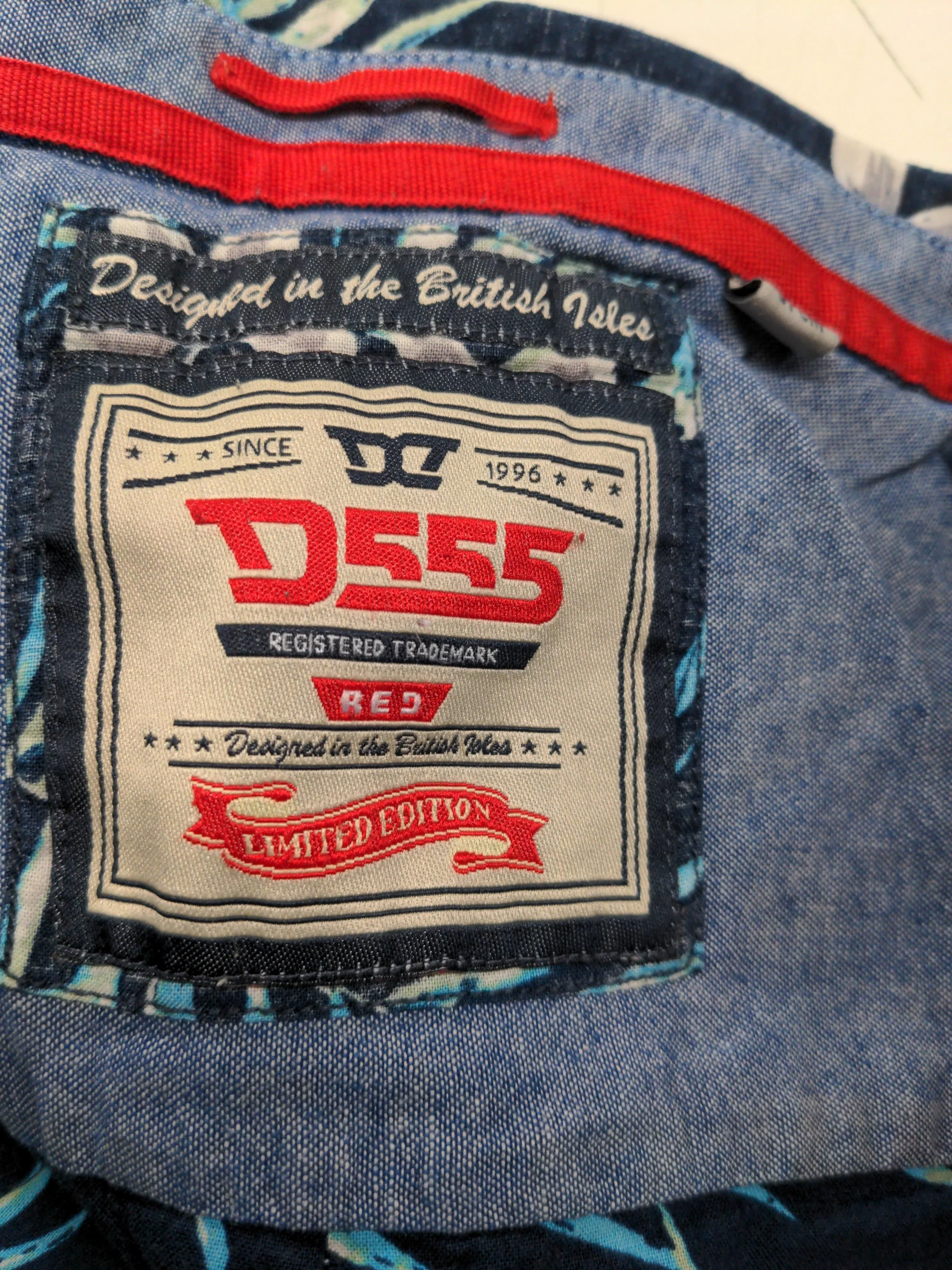D555 Men's Shirt L Blue Floral 100% Cotton Basic - Image 5