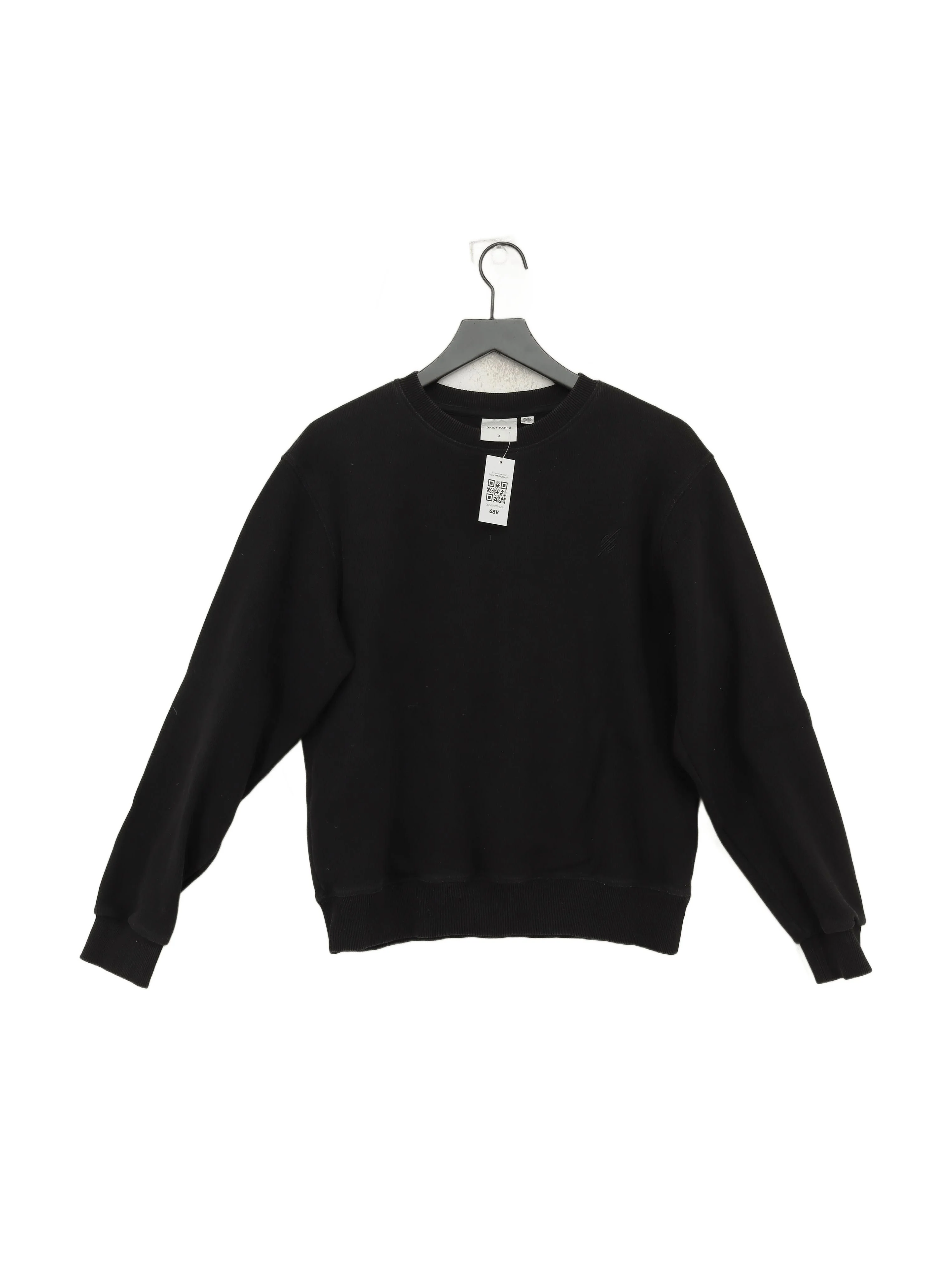 Daily Paper Men's Hoodie M Black Cotton with Polyester, Elastane Pullover
