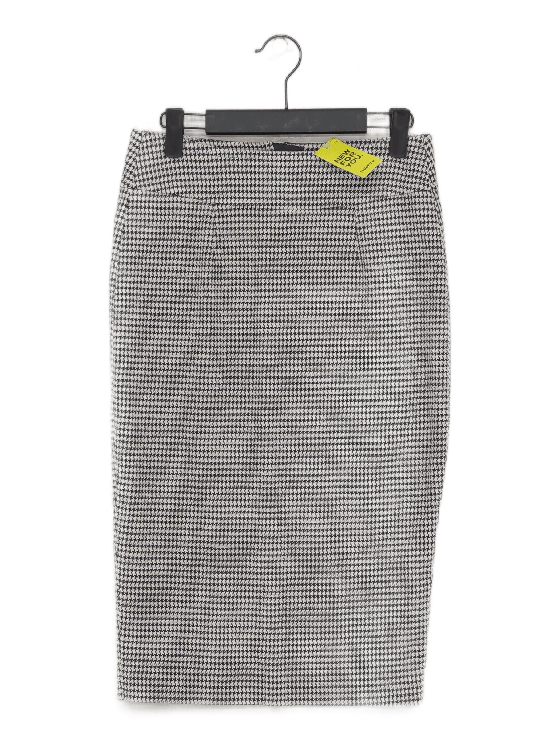 DAKS Women's Midi Skirt UK 8 Black Cotton