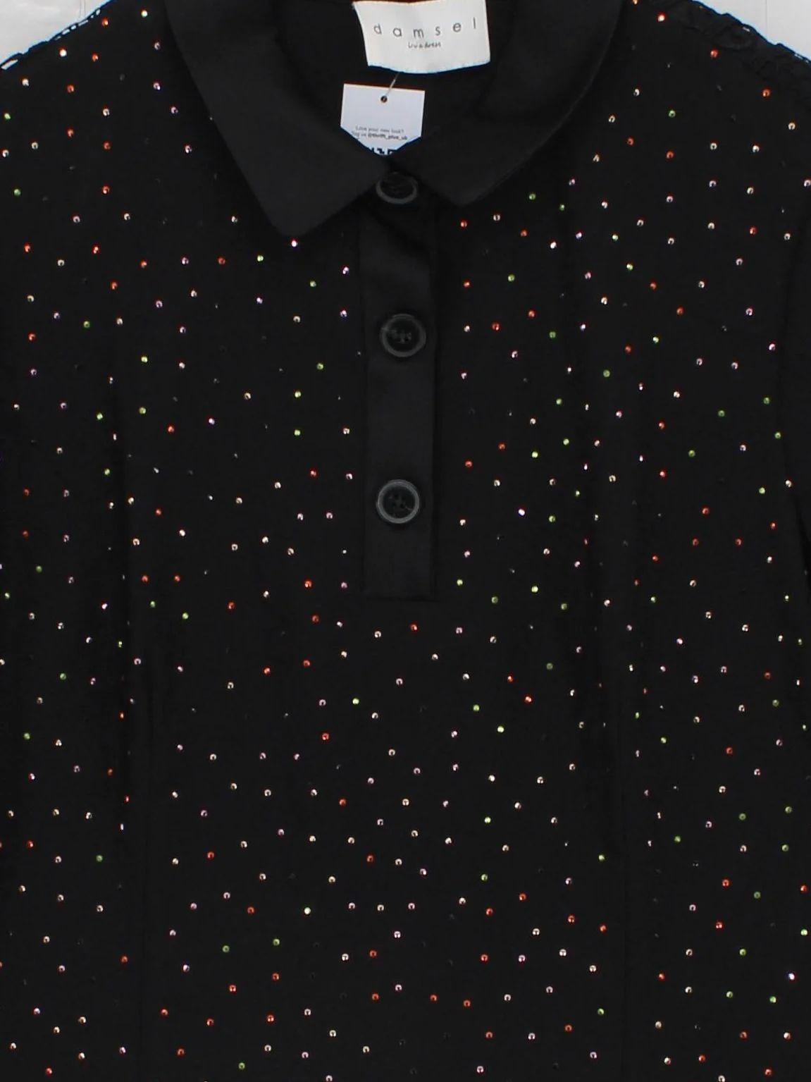 Damsel In A Dress Women's Polo S Black 100% Polyester Basic - Image 3
