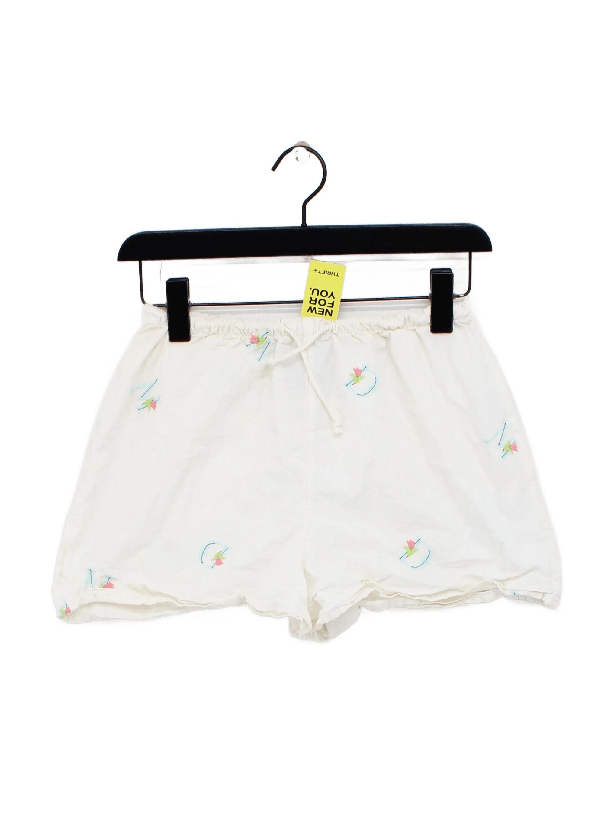 Damson Madder Women's Shorts UK 6 White Cotton with Polyester Mom