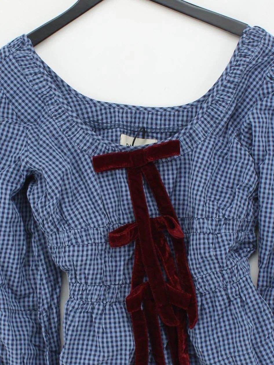 Damson Madder Women's Top UK 14 Blue Cotton with Polyester Basic - Image 3