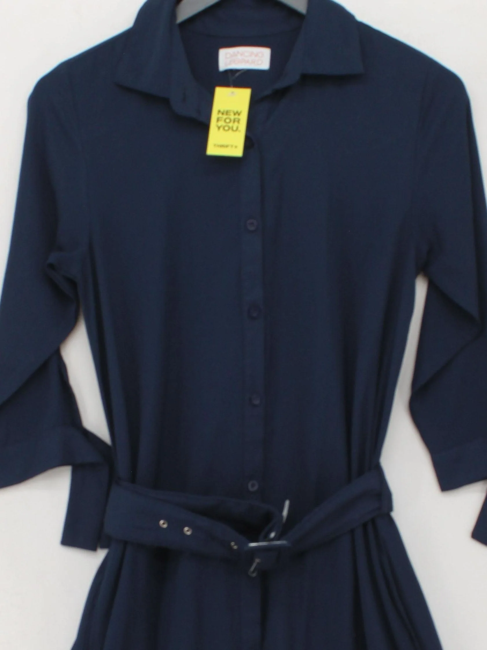 Dancing Leopard Shirt Maxi Dress M in Blue - Image 3