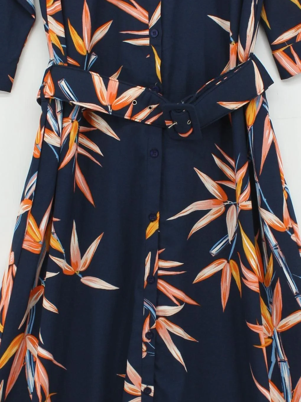 Dancing Leopard Shirt Maxi Dress UK12 in Blue - Image 3