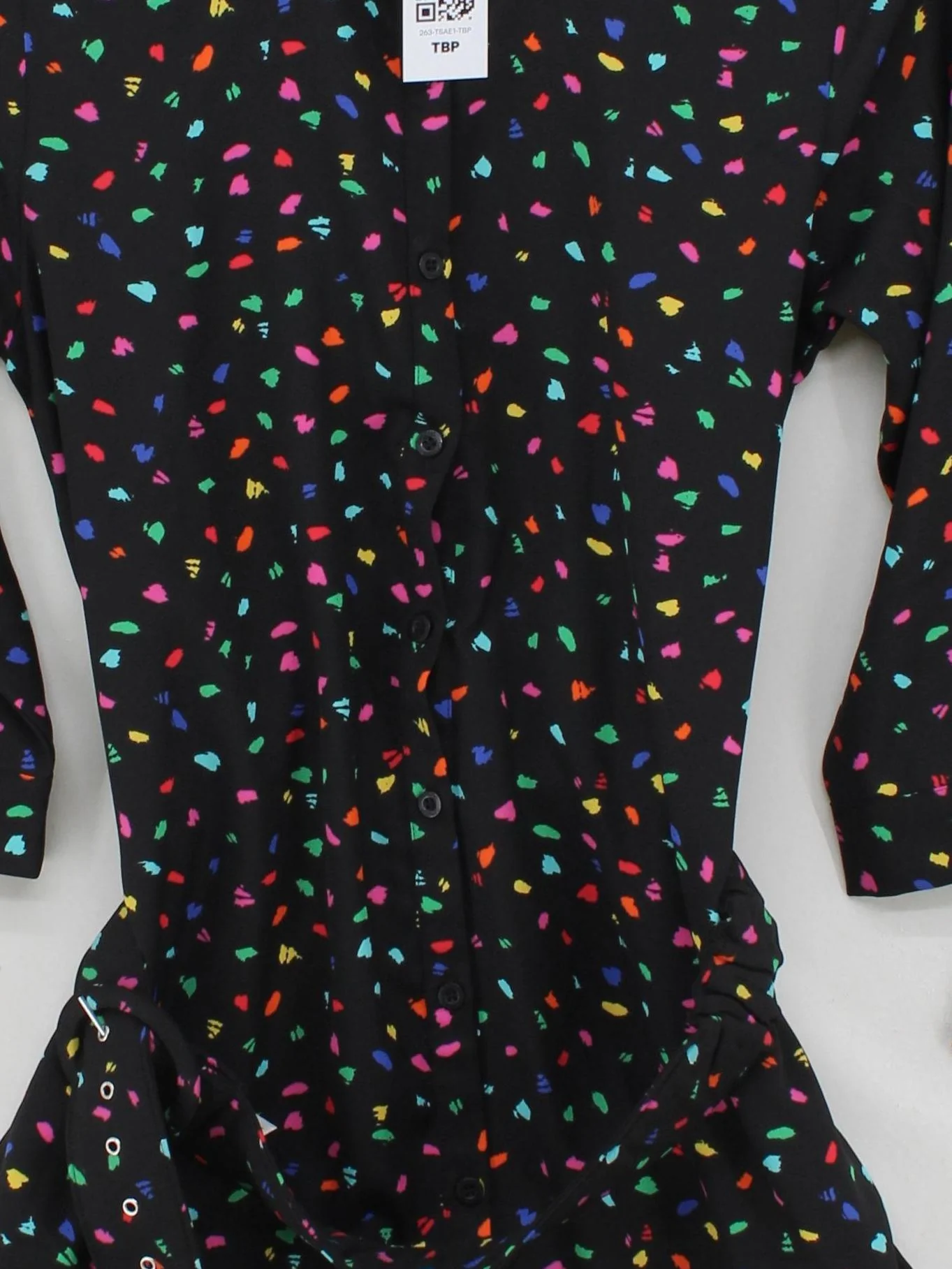 Dancing Leopard Shirt Mini Dress UK12 in Black - Image 3