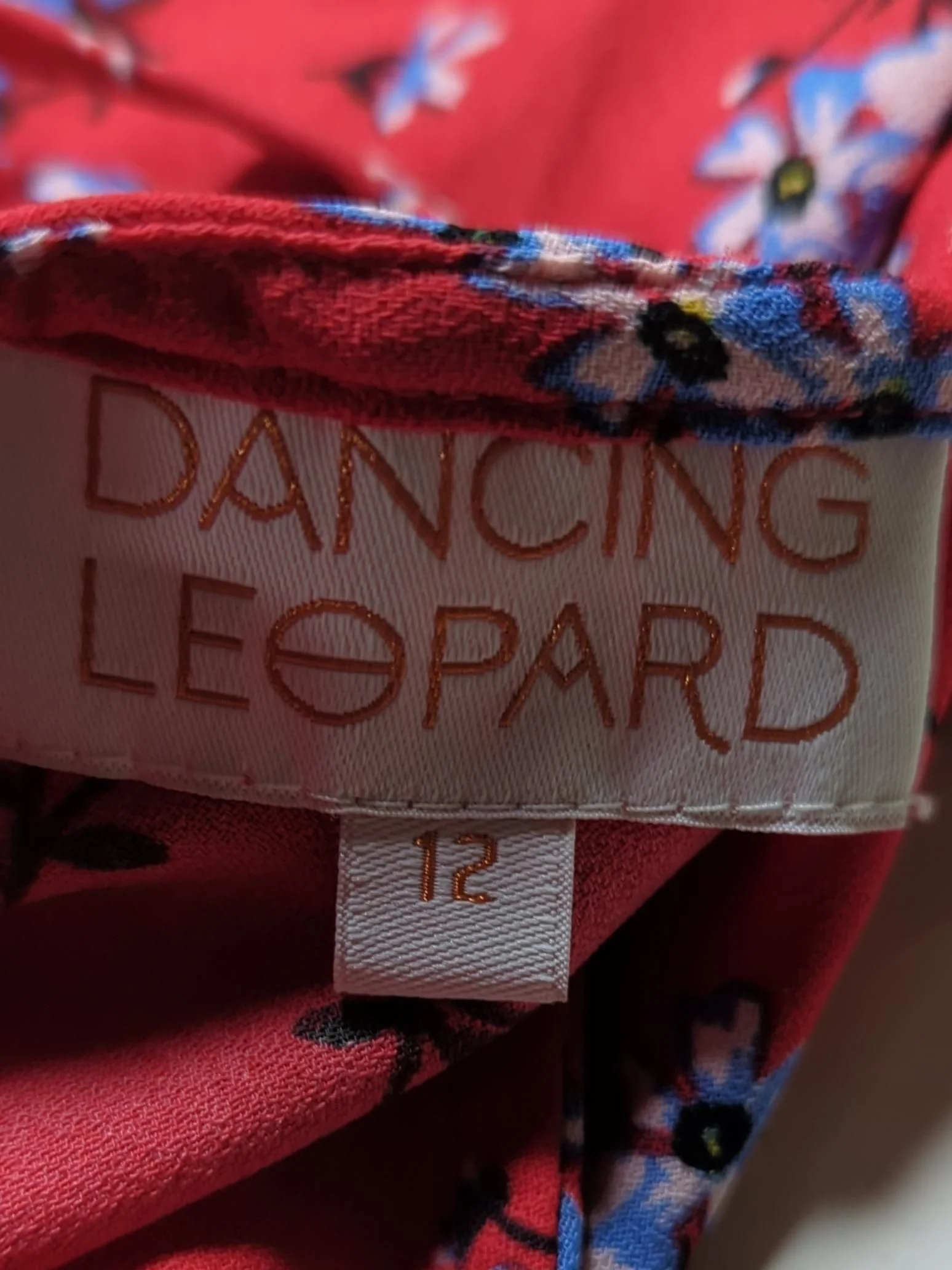 Dancing Leopard Slip Midi Dress UK12 in Red - Image 5