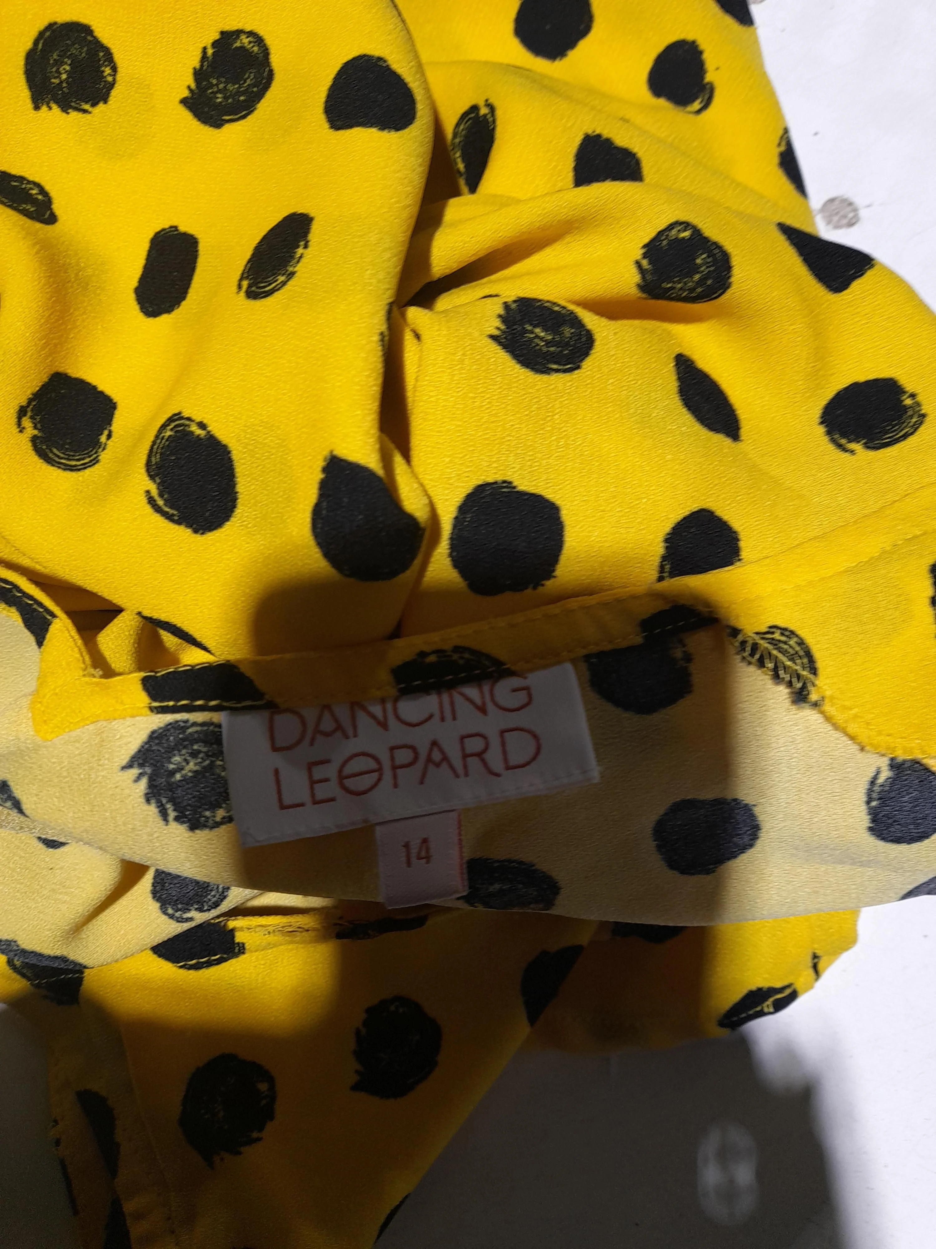 Dancing Leopard Slip Midi Dress UK14 in Yellow - Image 5