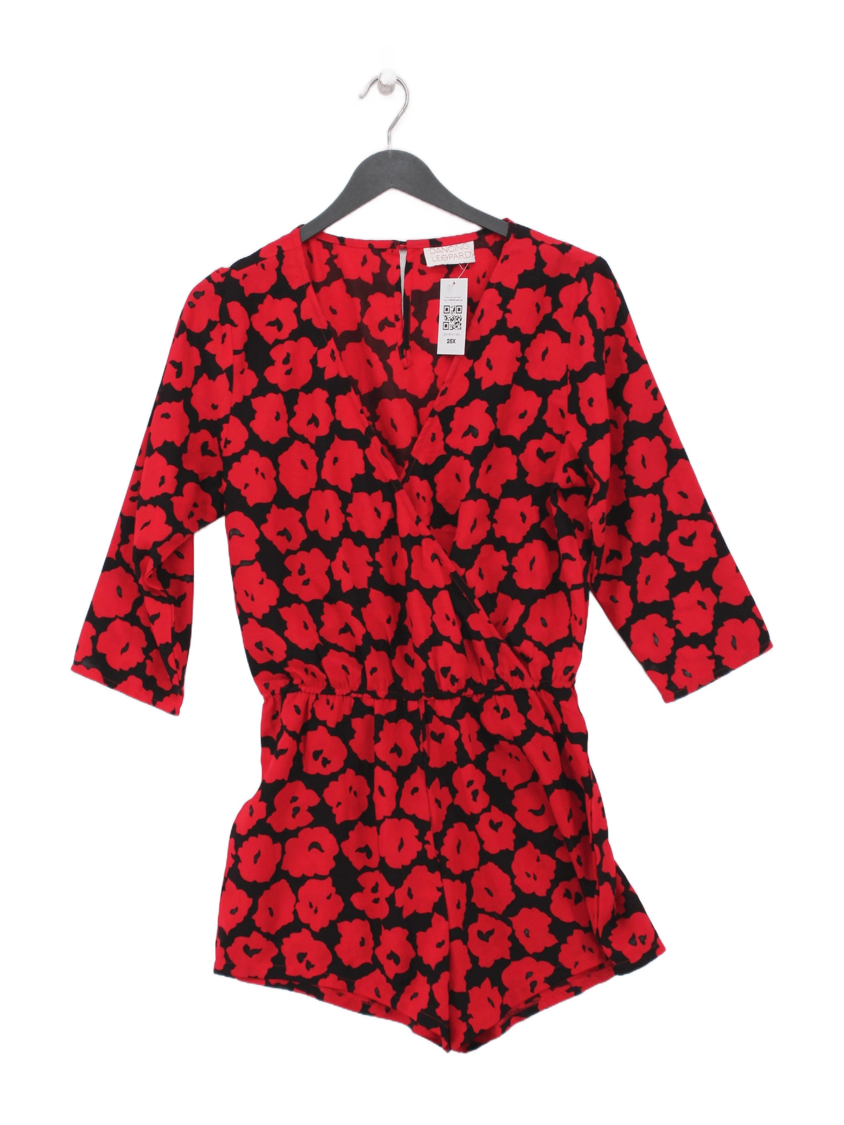 Dancing Leopard Women's Playsuit S Red Floral 100% Polyester Playsuit