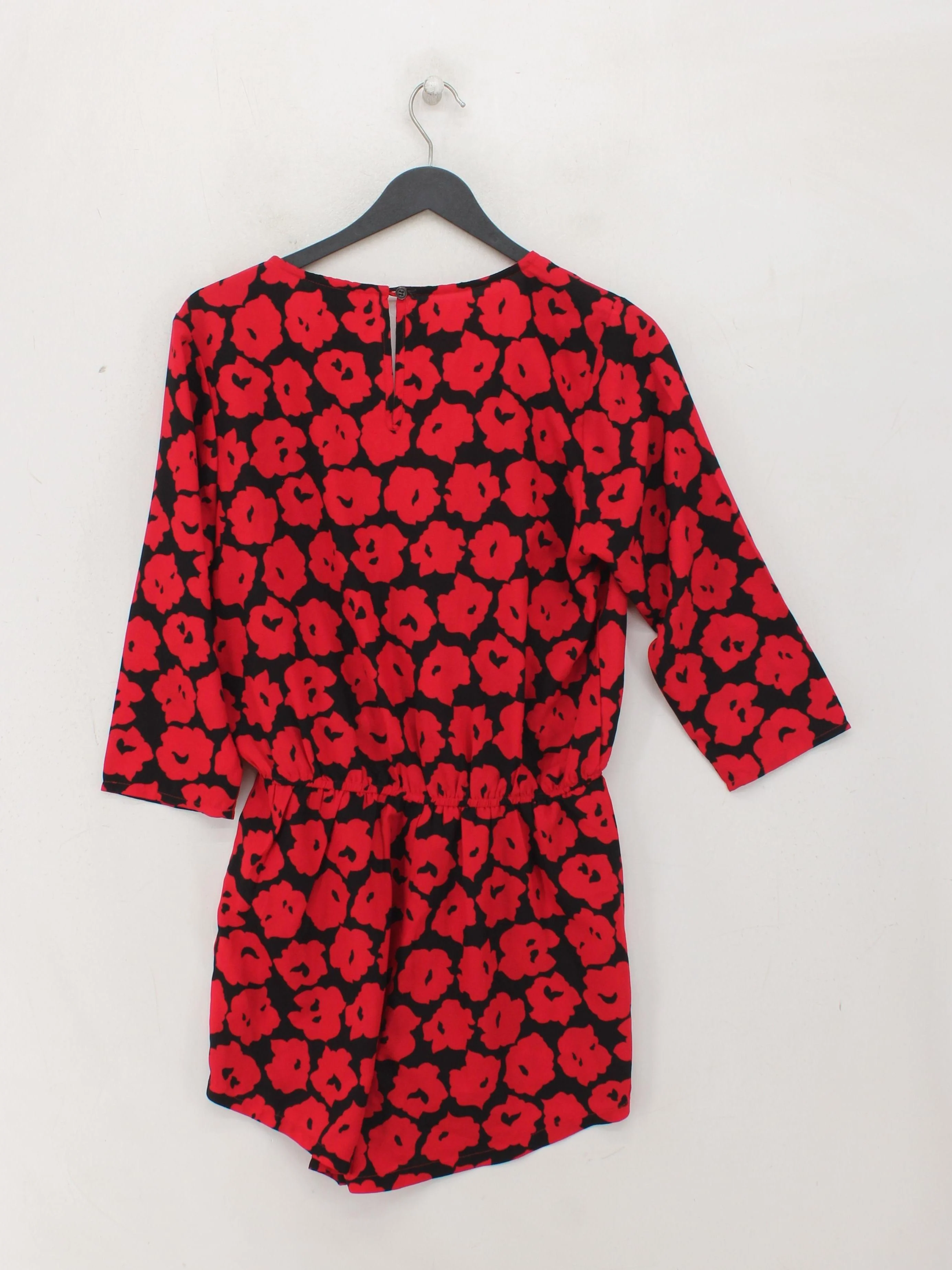Dancing Leopard Women's Playsuit S Red Floral 100% Polyester Playsuit - Image 2