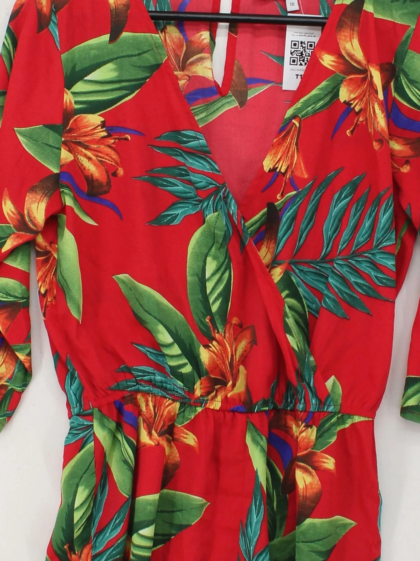 Dancing Leopard Women's Playsuit UK 10 Red Floral 100% Other Playsuit - Image 3
