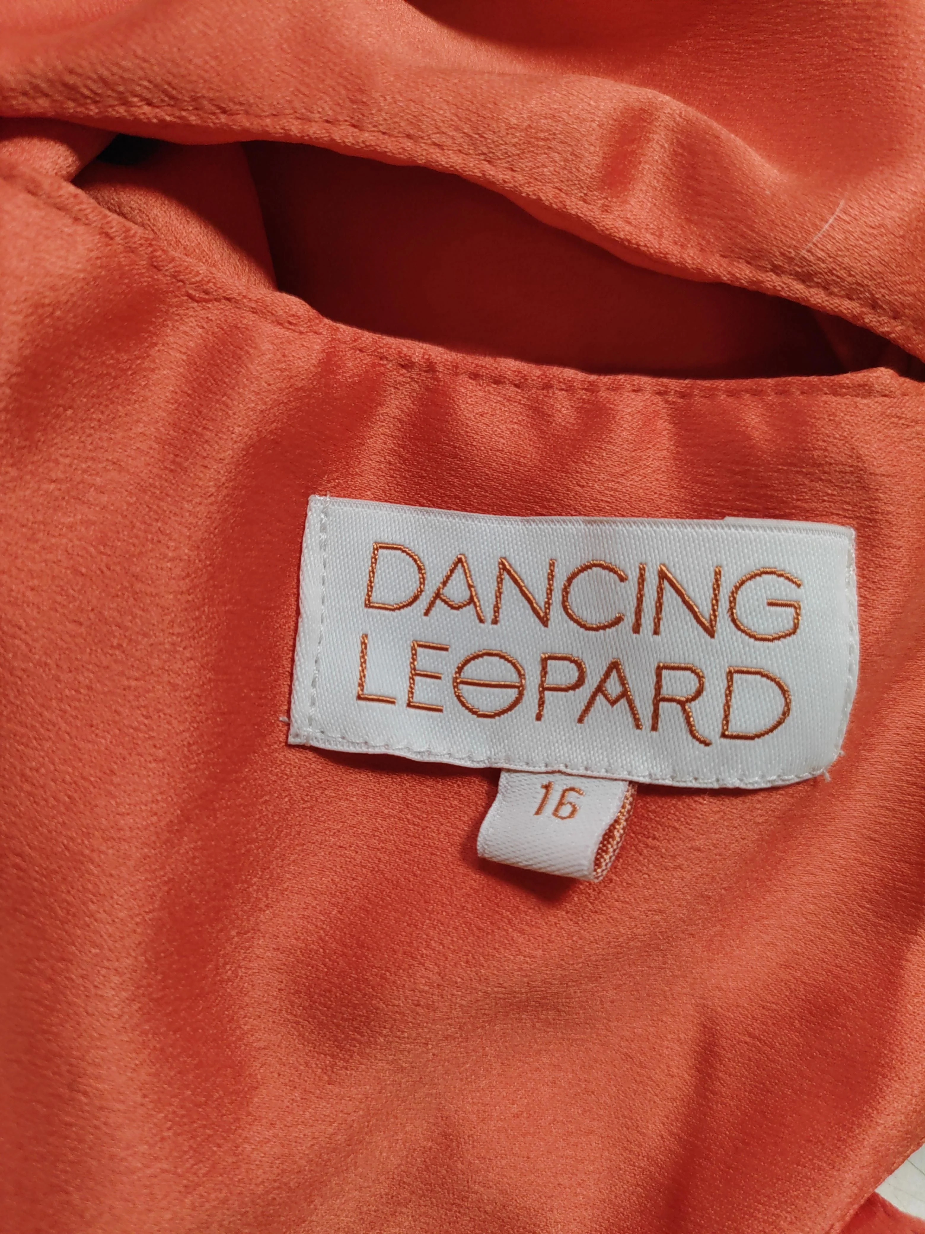 Dancing Leopard Women's T-Shirt UK 16 Orange 100% Polyester Basic - Image 5