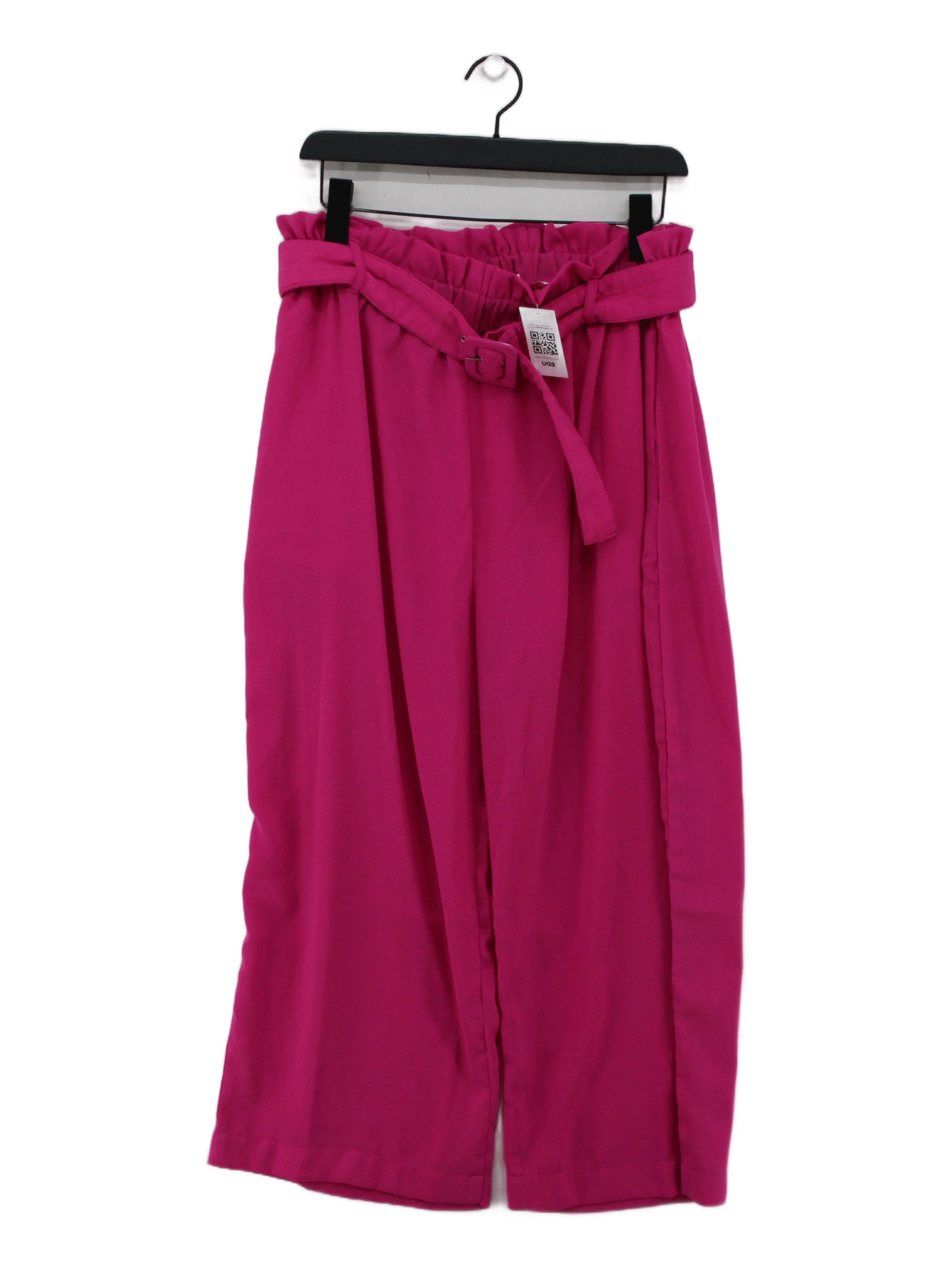 Dancing Leopard Women's Trousers UK 16 Pink 100% Polyester Wide-Leg Cropped