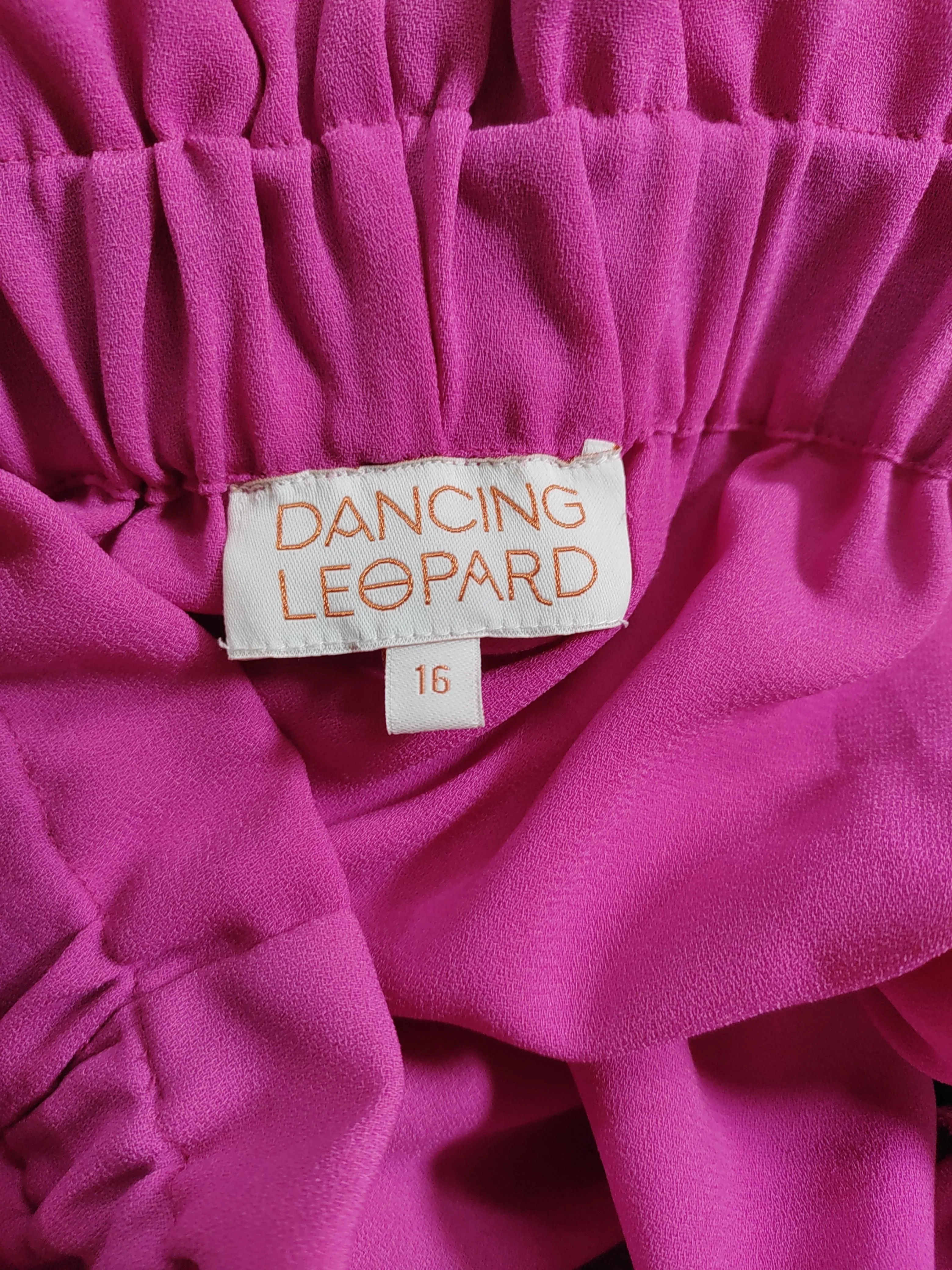Dancing Leopard Women's Trousers UK 16 Pink 100% Polyester Wide-Leg Cropped - Image 5