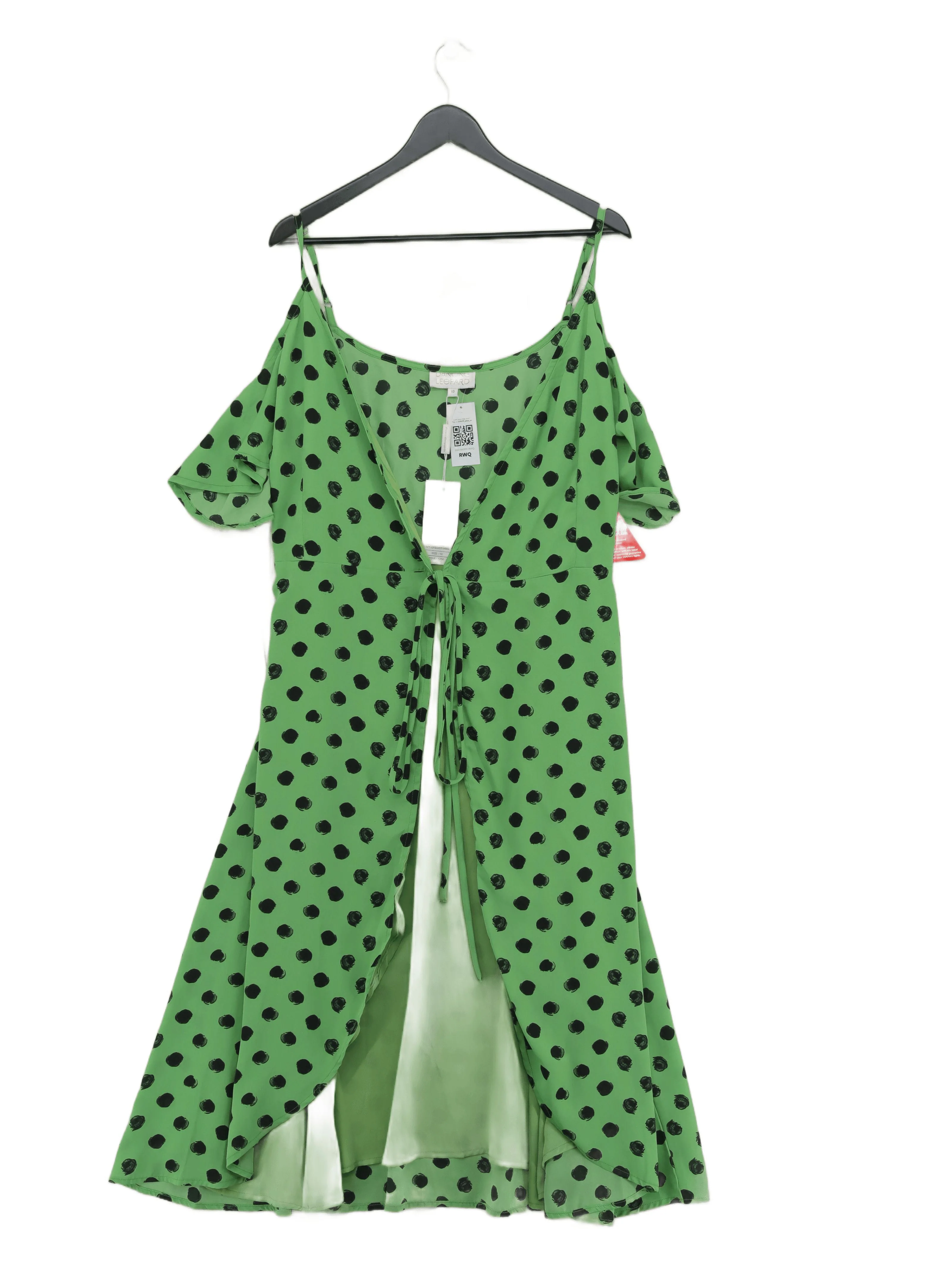 Dancing Leopard Wrap Maxi Dress UK10 in Green