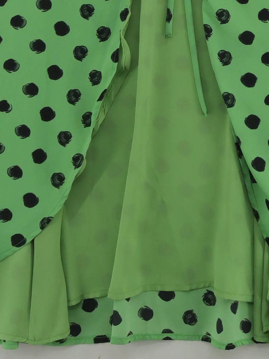 Dancing Leopard Wrap Maxi Dress UK10 in Green - Image 4