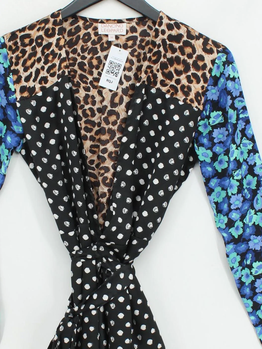 Dancing Leopard Wrap Midi Dress UK10 in Multi - Image 3