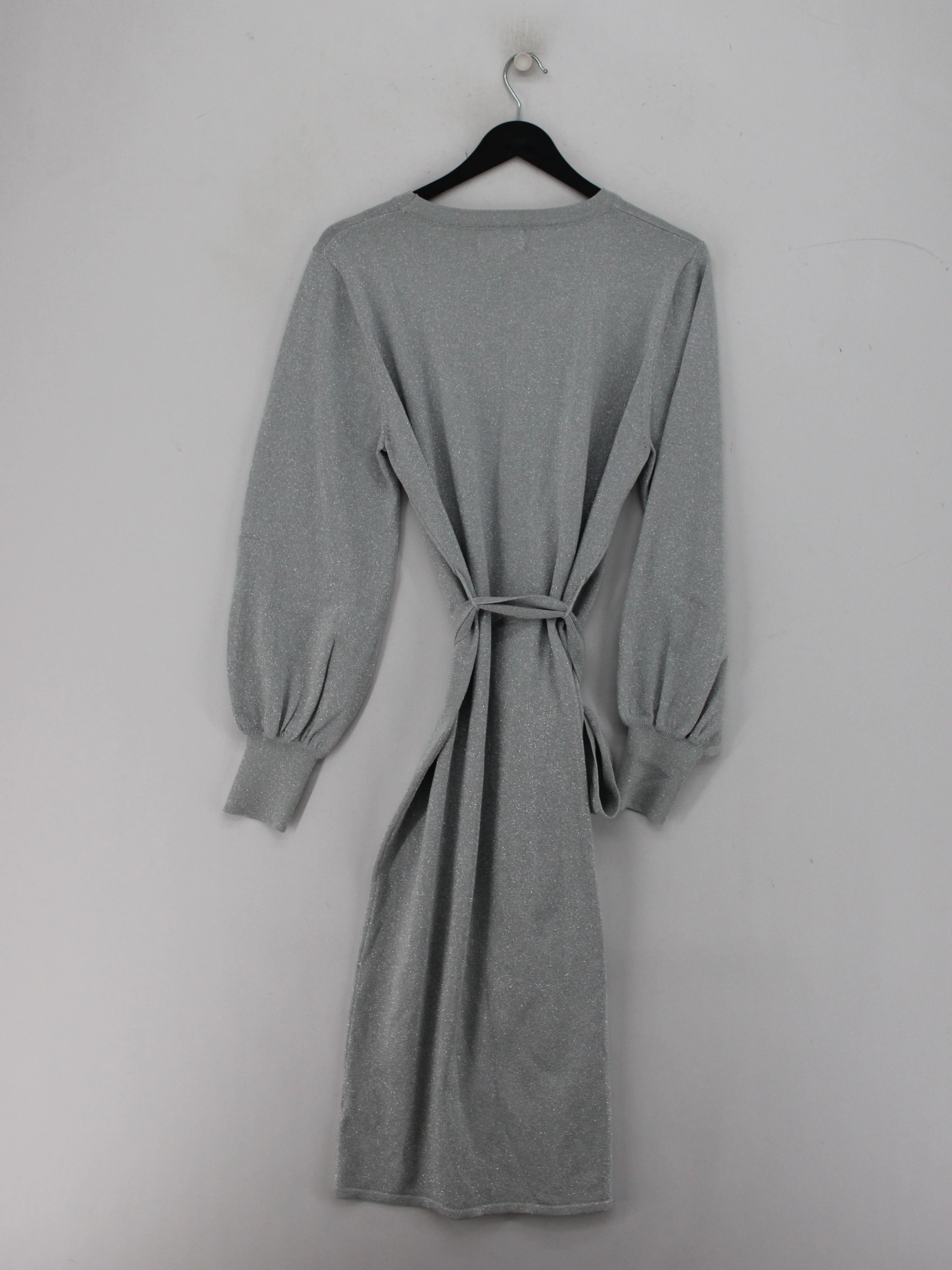 Dancing Leopard Wrap Midi Dress UK12 in Grey - Image 2