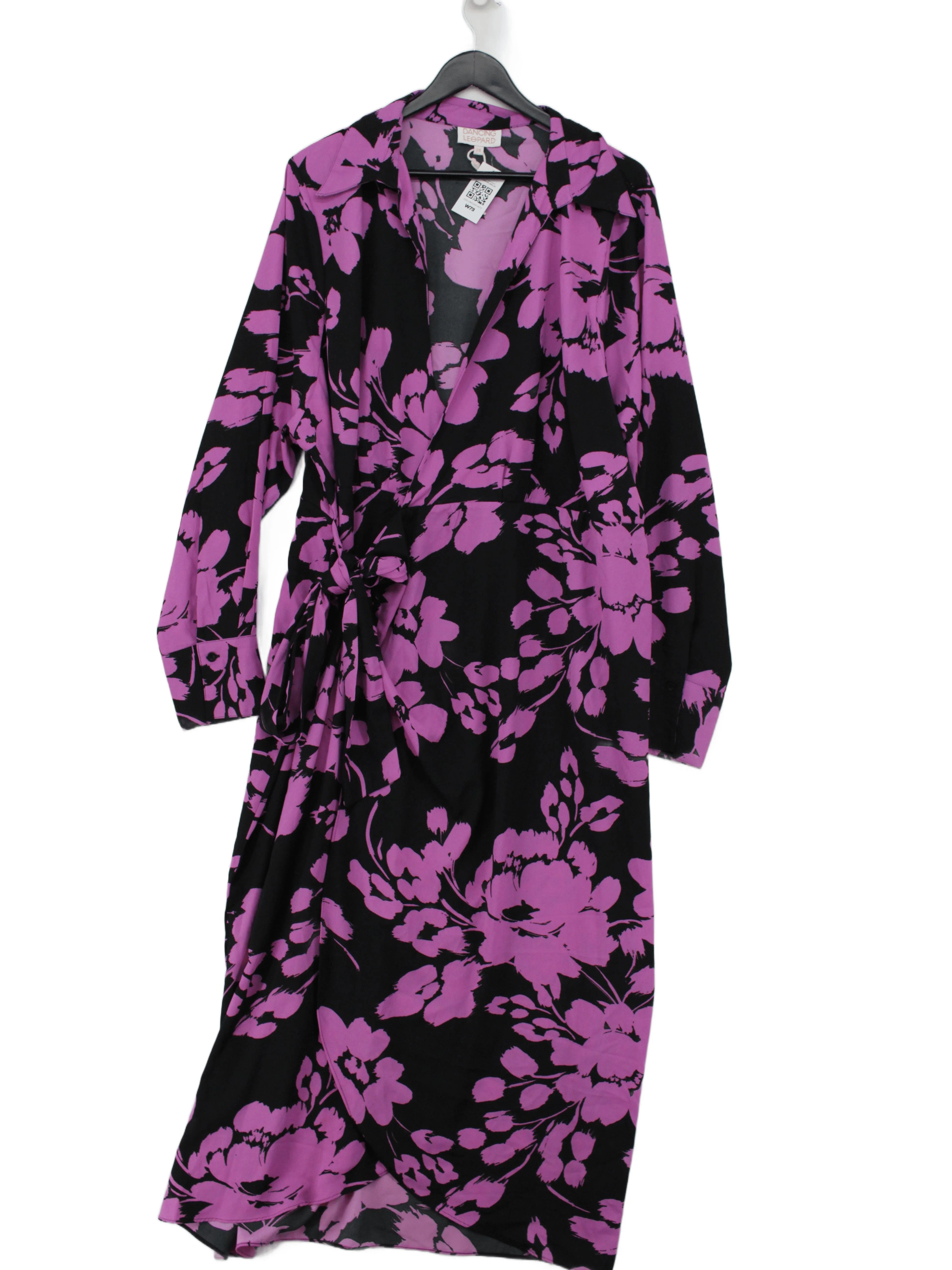 Dancing Leopard Wrap Midi Dress UK24 in Multi
