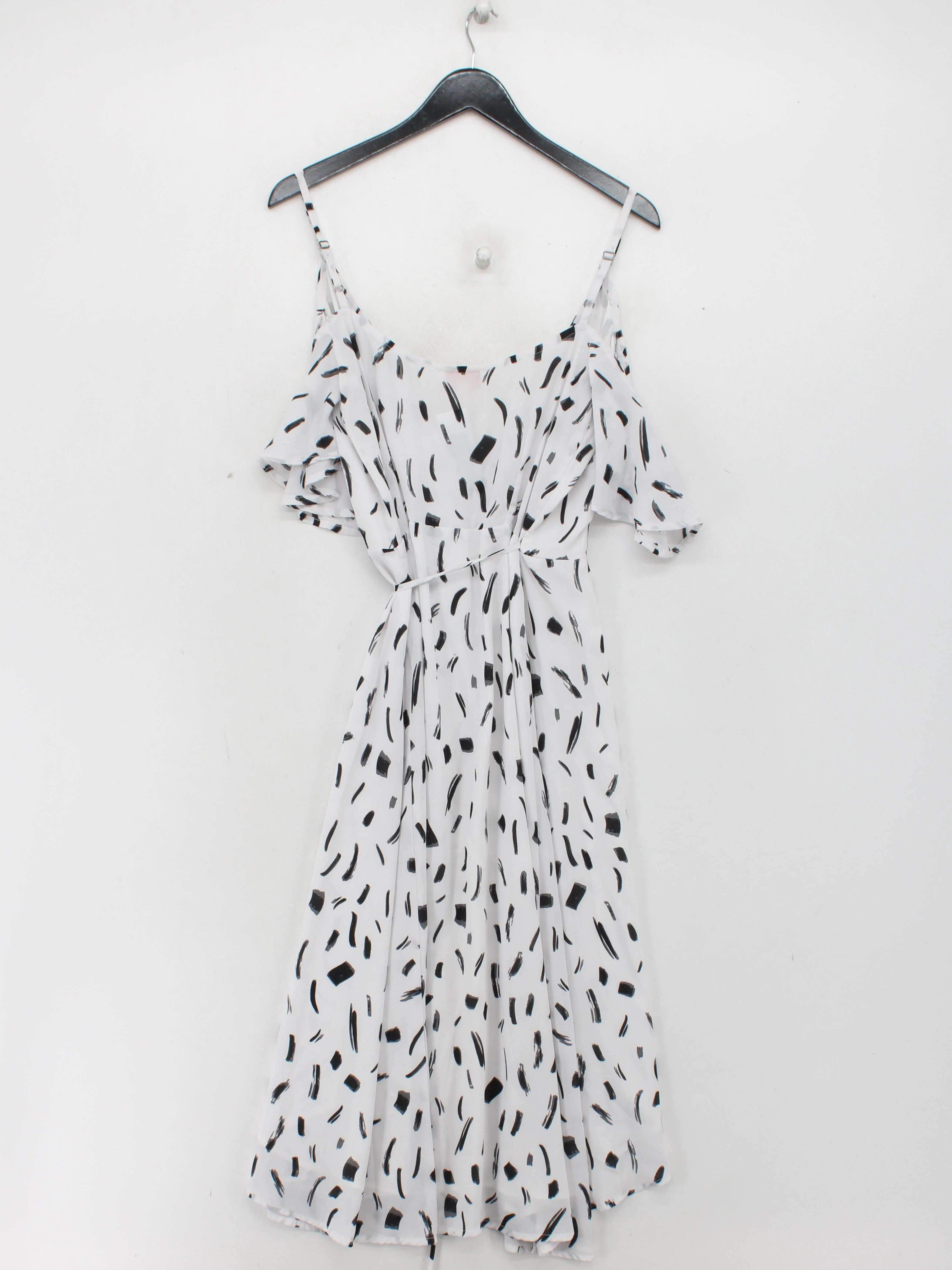 Dancing Leopard Wrap Midi Dress UK8 in White - Image 2