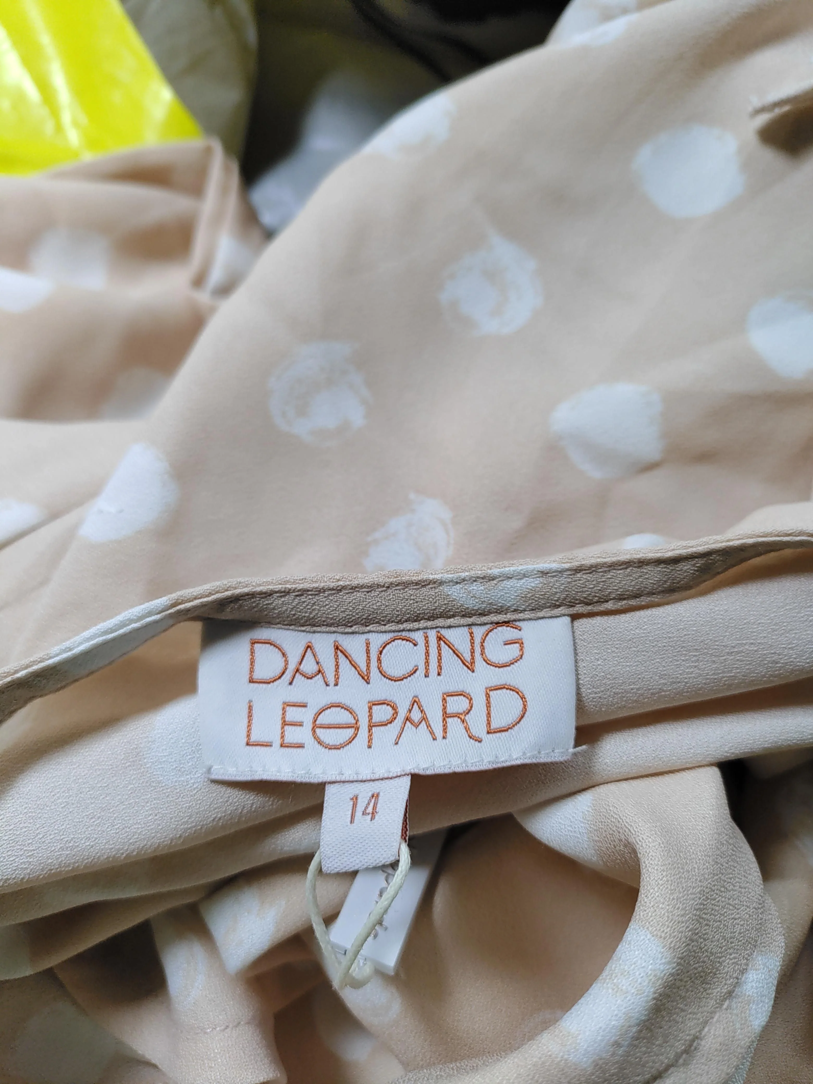 Dancing Leopard Wrap Mini Dress UK14 in Cream - Image 5