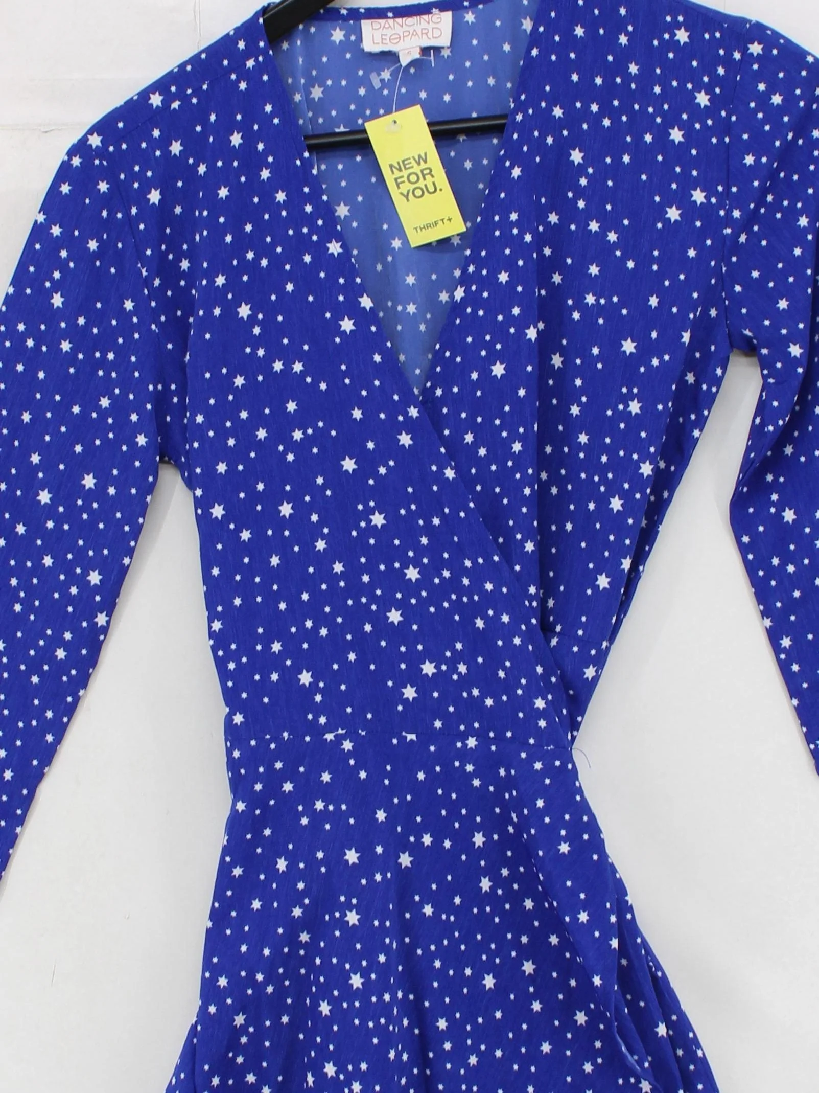 Dancing Leopard Wrap Mini Dress UK6 in Blue - Image 3
